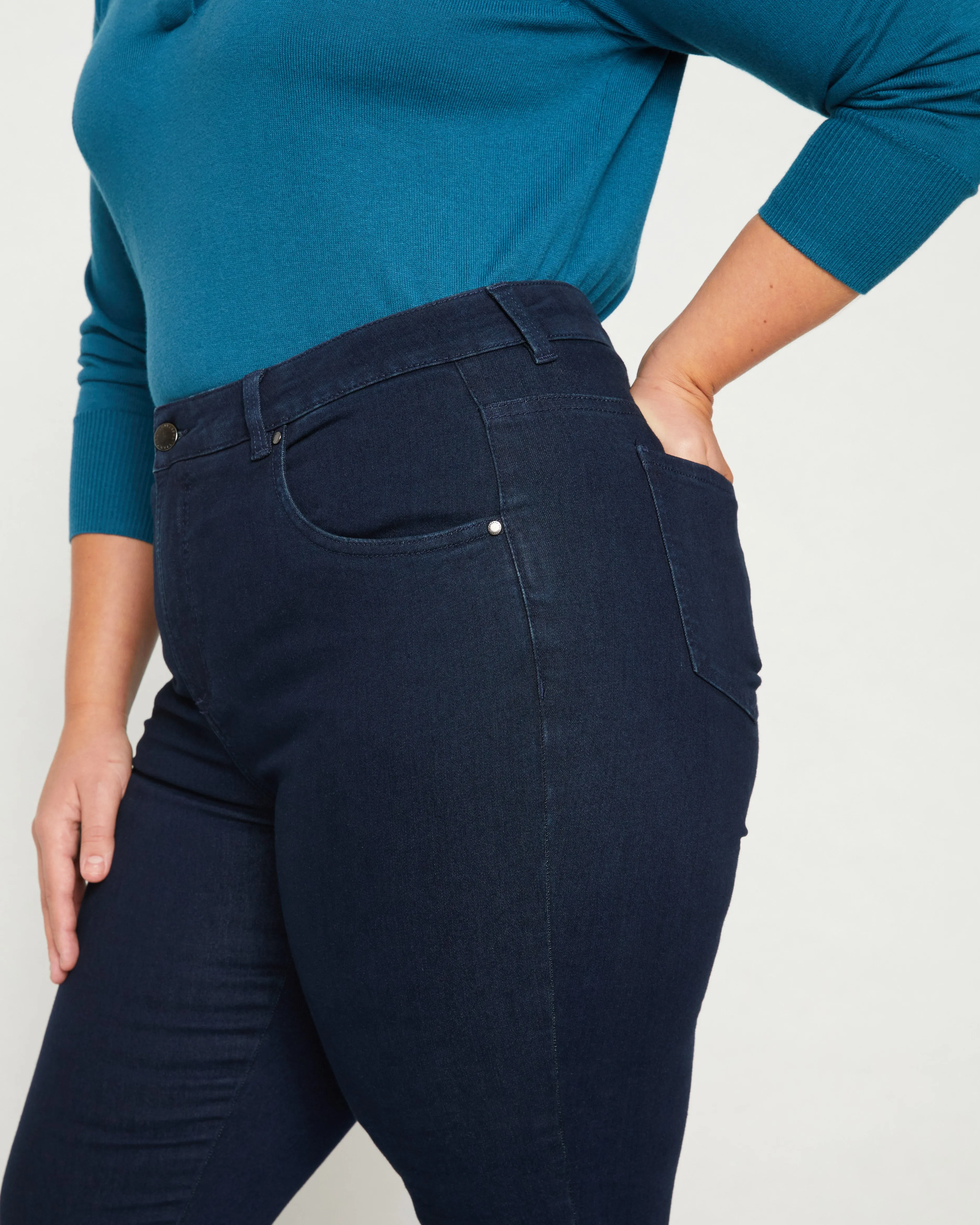 Seine High Rise Skinny Jeans 30 Inch - Dark Indigo sold by Universal Standard