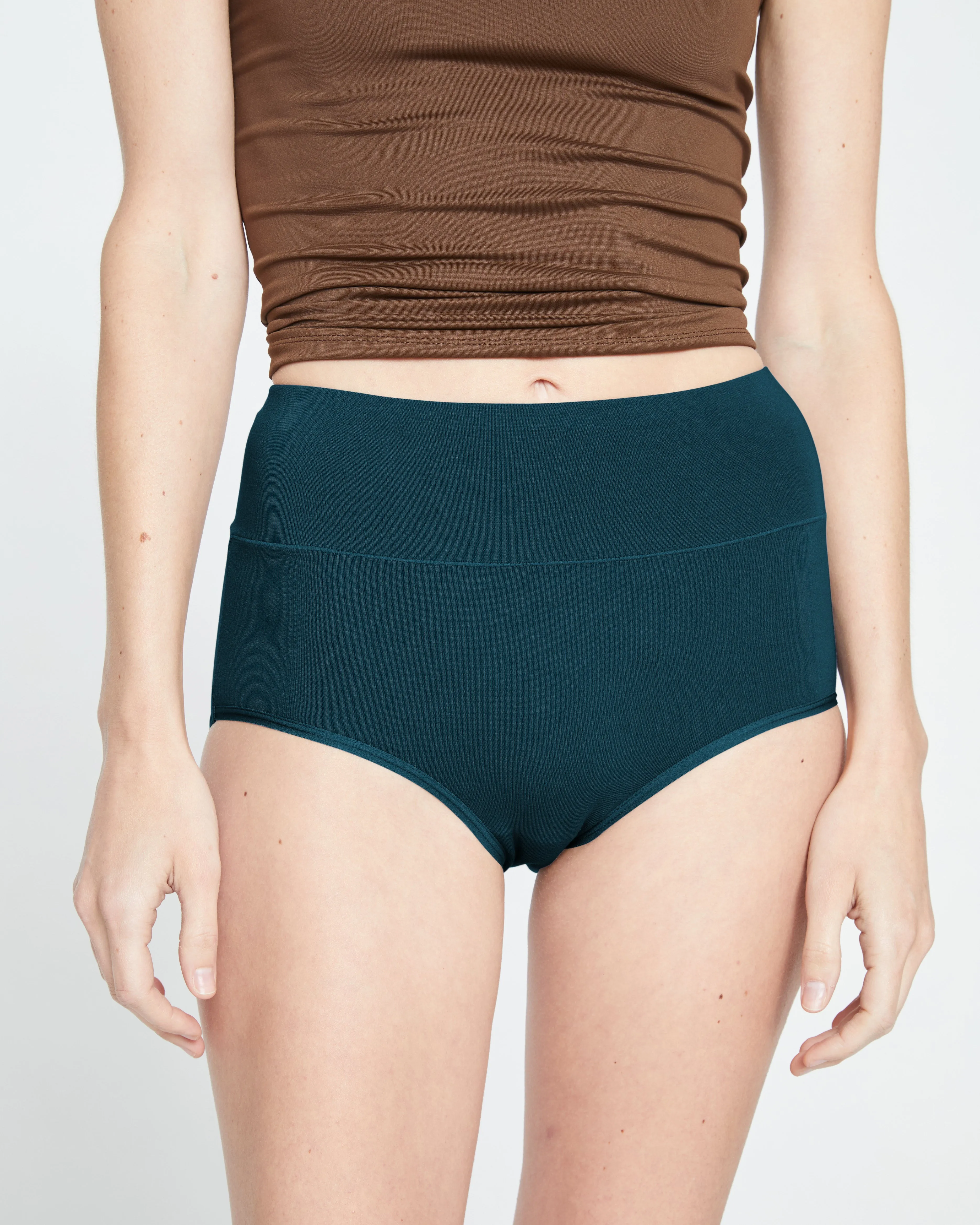 UltimateS Full Coverage High Rise Brief - Deep Sea sold by Universal Standard