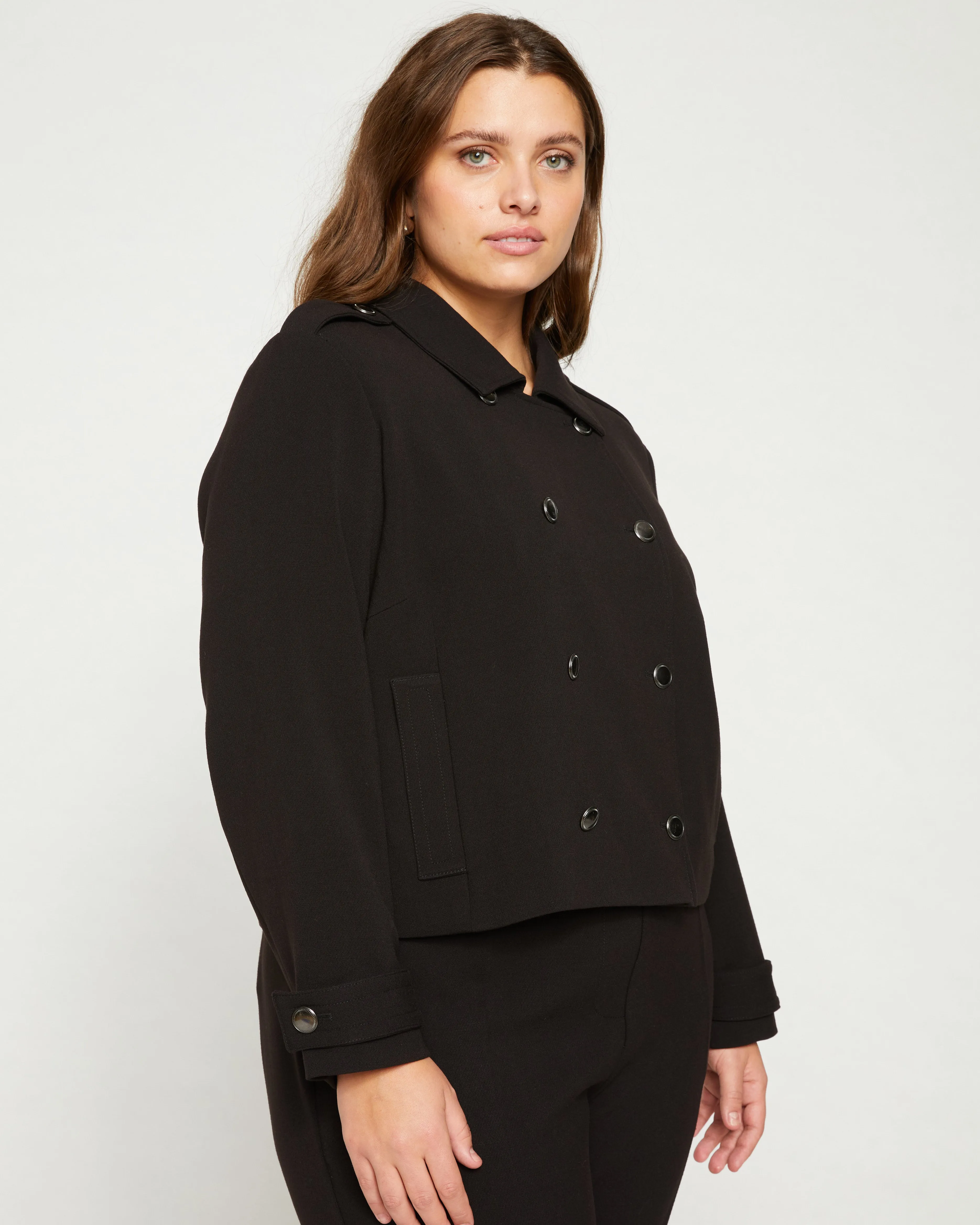 Pepper Double Breasted Jacket - Black sold by Universal Standard