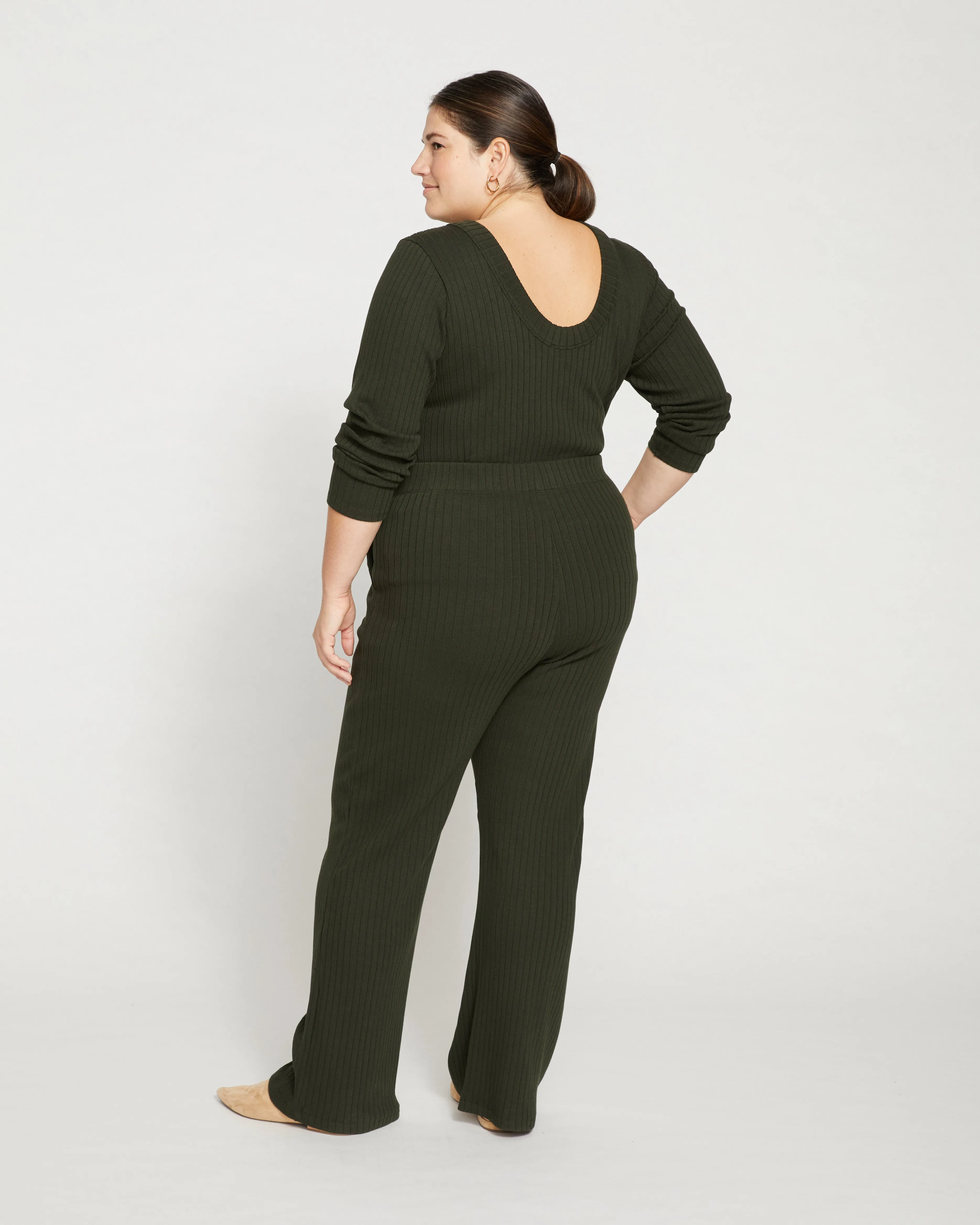 Aspen Rib Wide Leg Pant - Evening Forest sold by Universal Standard product image thumbnail 5