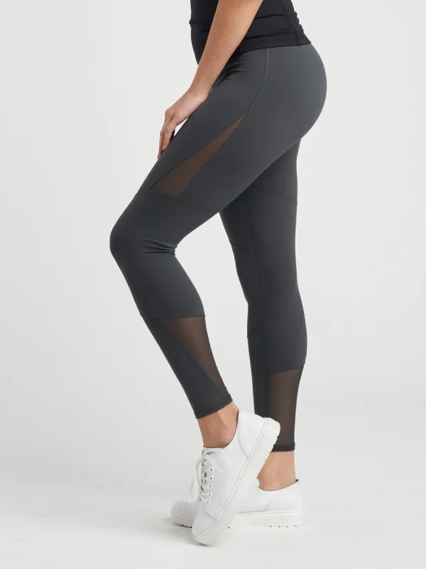 Danica Mesh Legging - Black Sand sold by Universal Standard