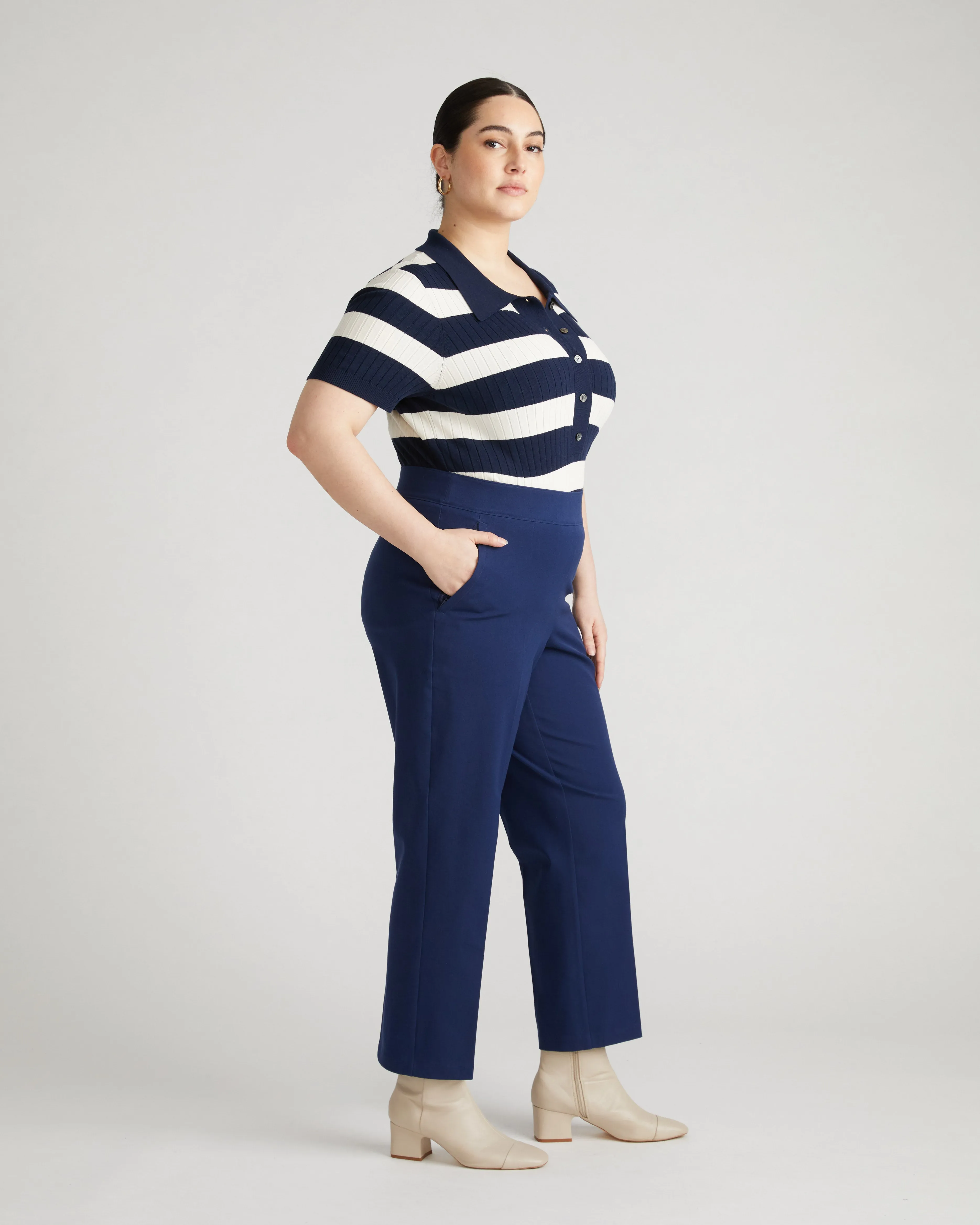 Magic Cotton Straight Leg Pants - Brilliant Navy sold by Universal Standard product image thumbnail 3