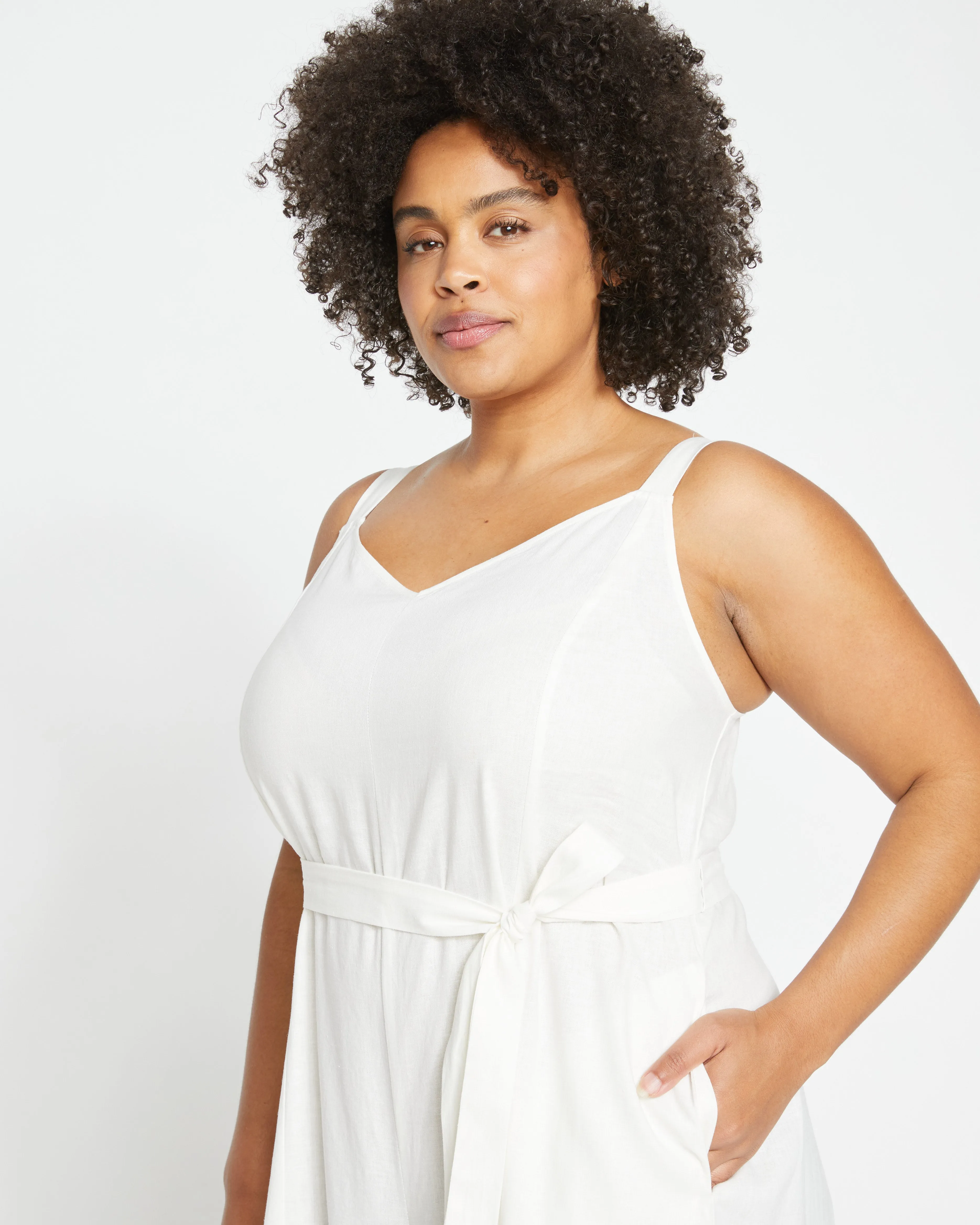 Promenade Linen Jumpsuit - White sold by Universal Standard product image thumbnail 2