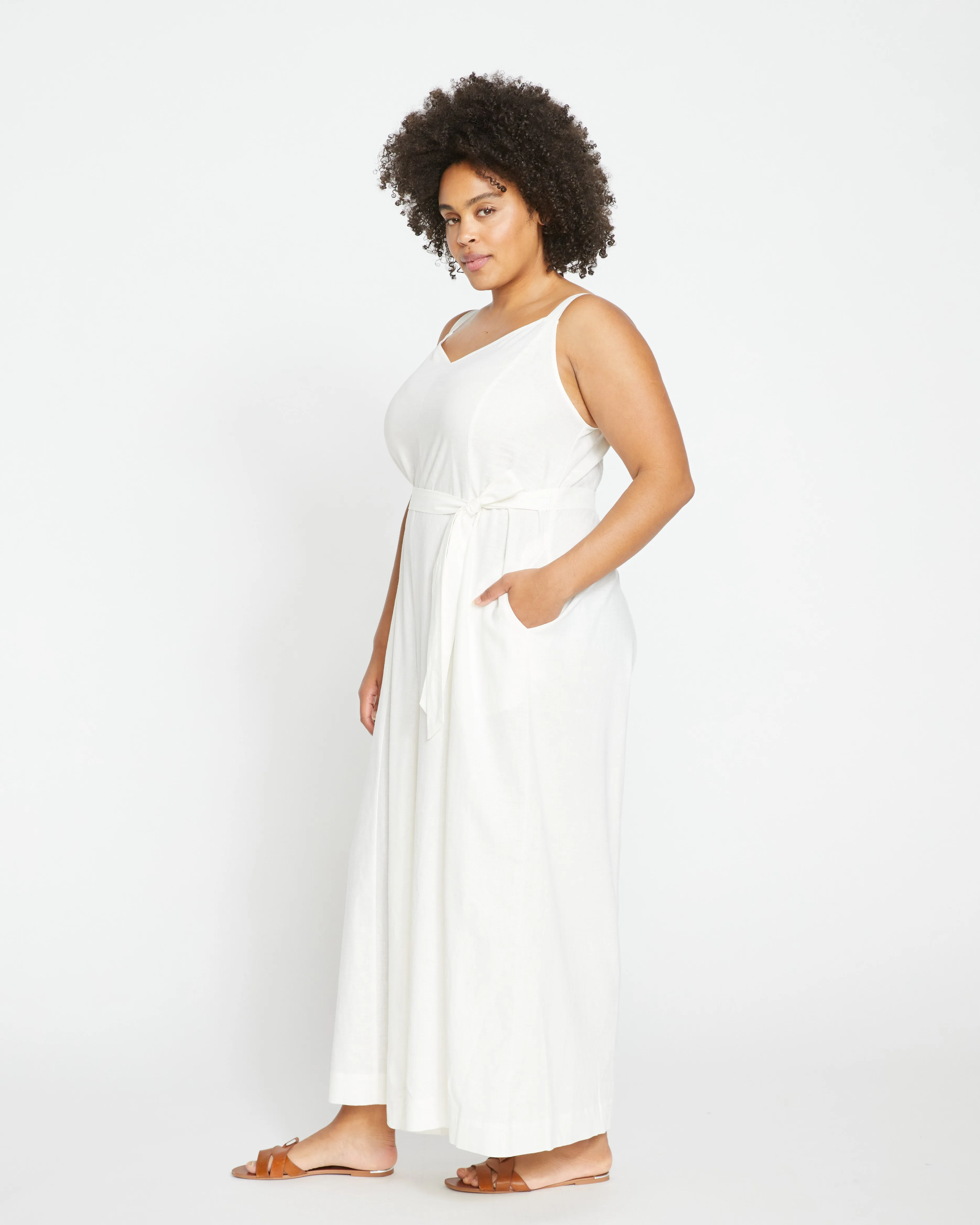 Promenade Linen Jumpsuit - White sold by Universal Standard product image thumbnail 4