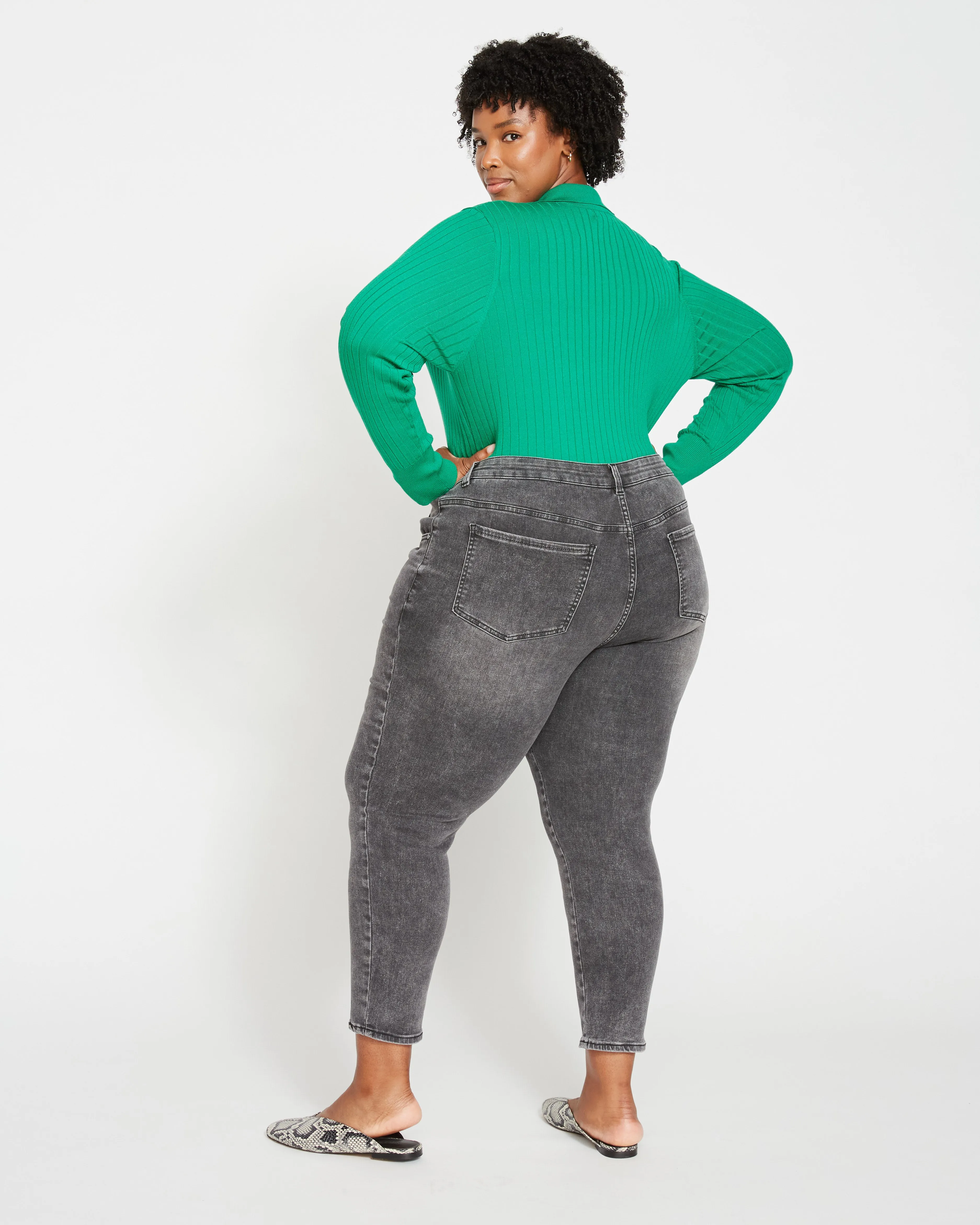 Seine Mid Rise Skinny Jeans 27 Inch - Distressed Black sold by Universal Standard product image thumbnail 4