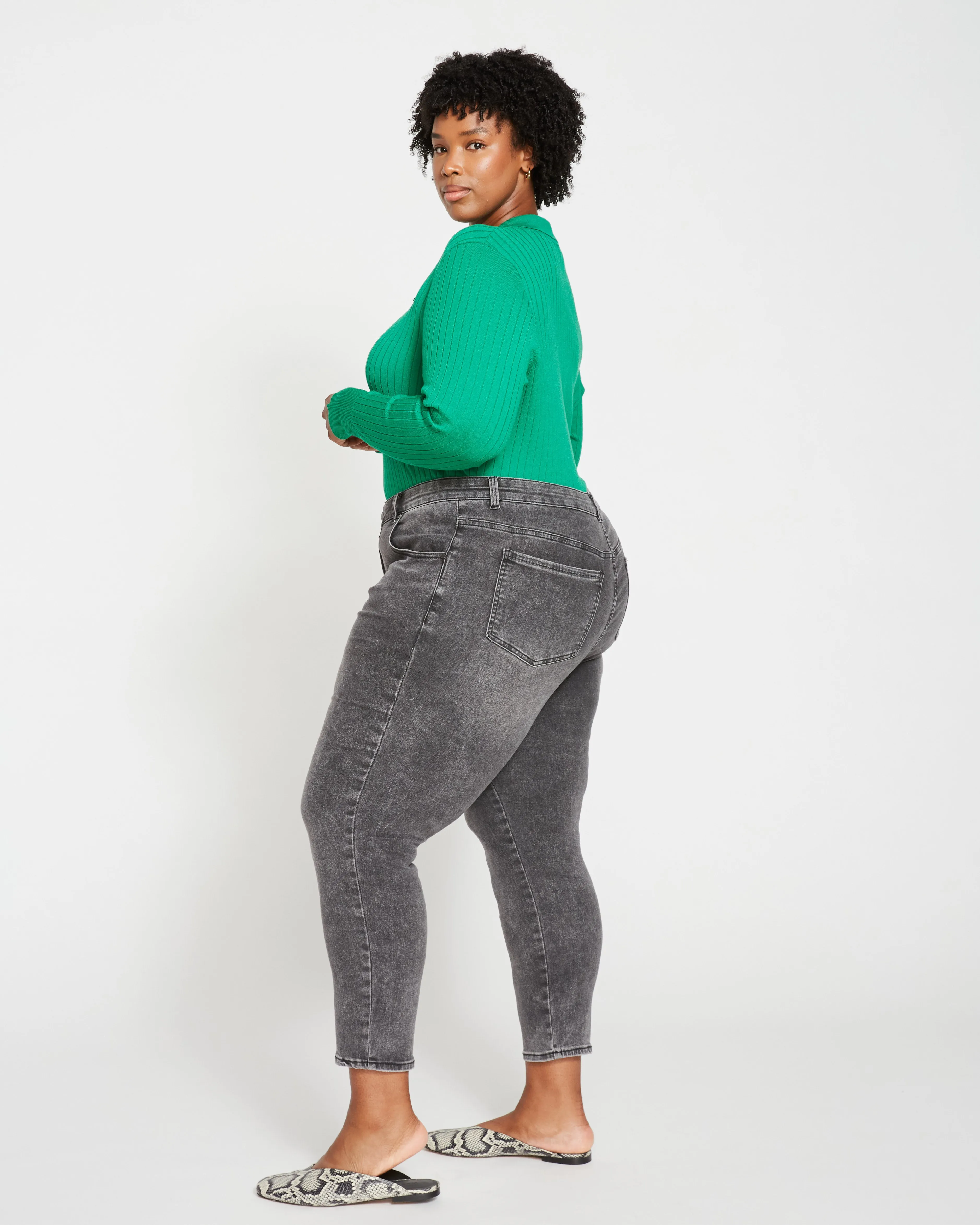 Seine Mid Rise Skinny Jeans 27 Inch - Distressed Black sold by Universal Standard product image thumbnail 2