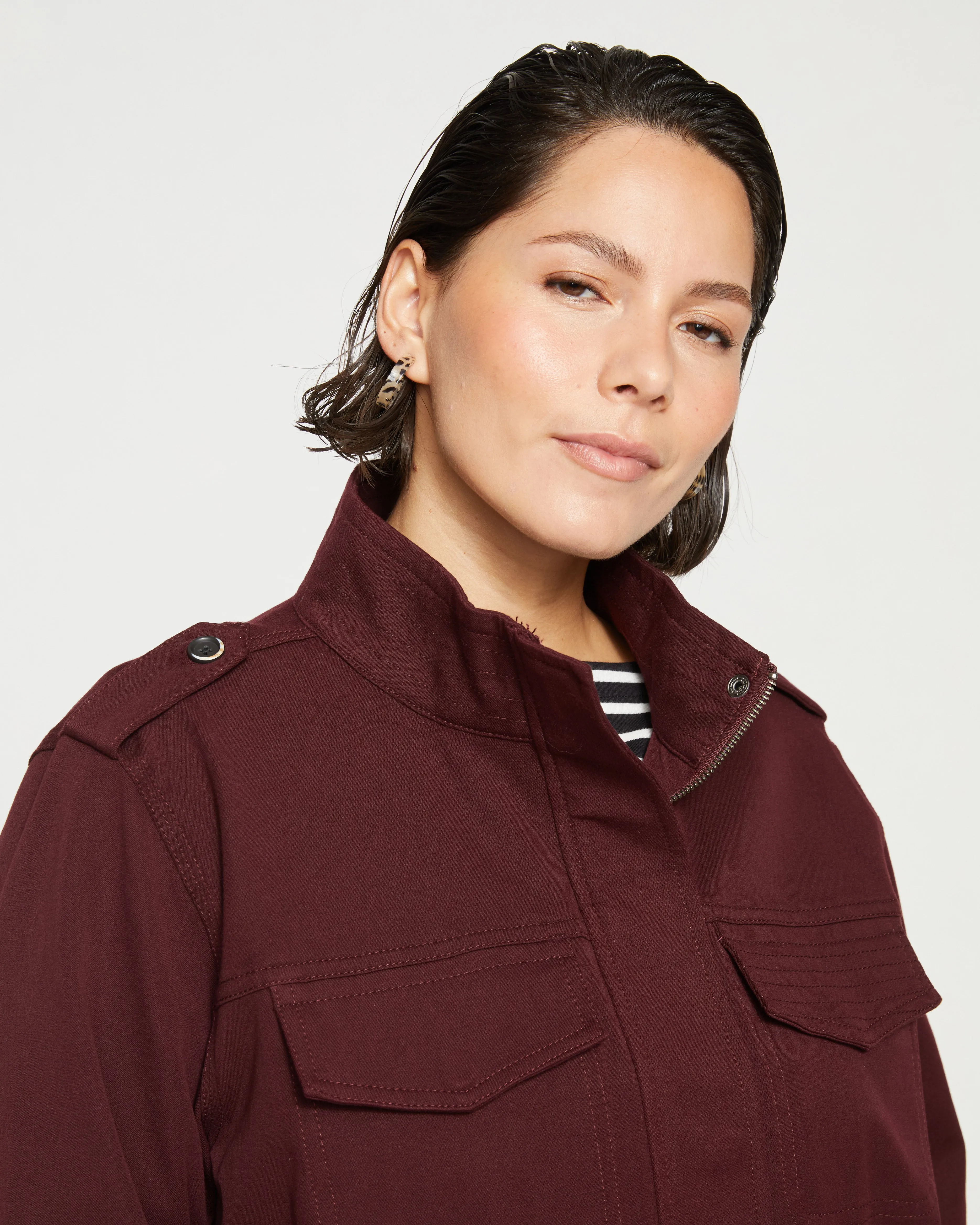 Vineyard Stretch Twill Jacket - Black Cherry sold by Universal Standard product image thumbnail 2