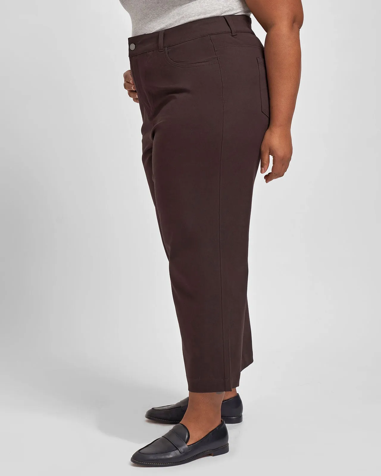 Faye Stretch Cotton Twill Boyfriend Crop Pants - Mole sold by Universal Standard product image thumbnail 3