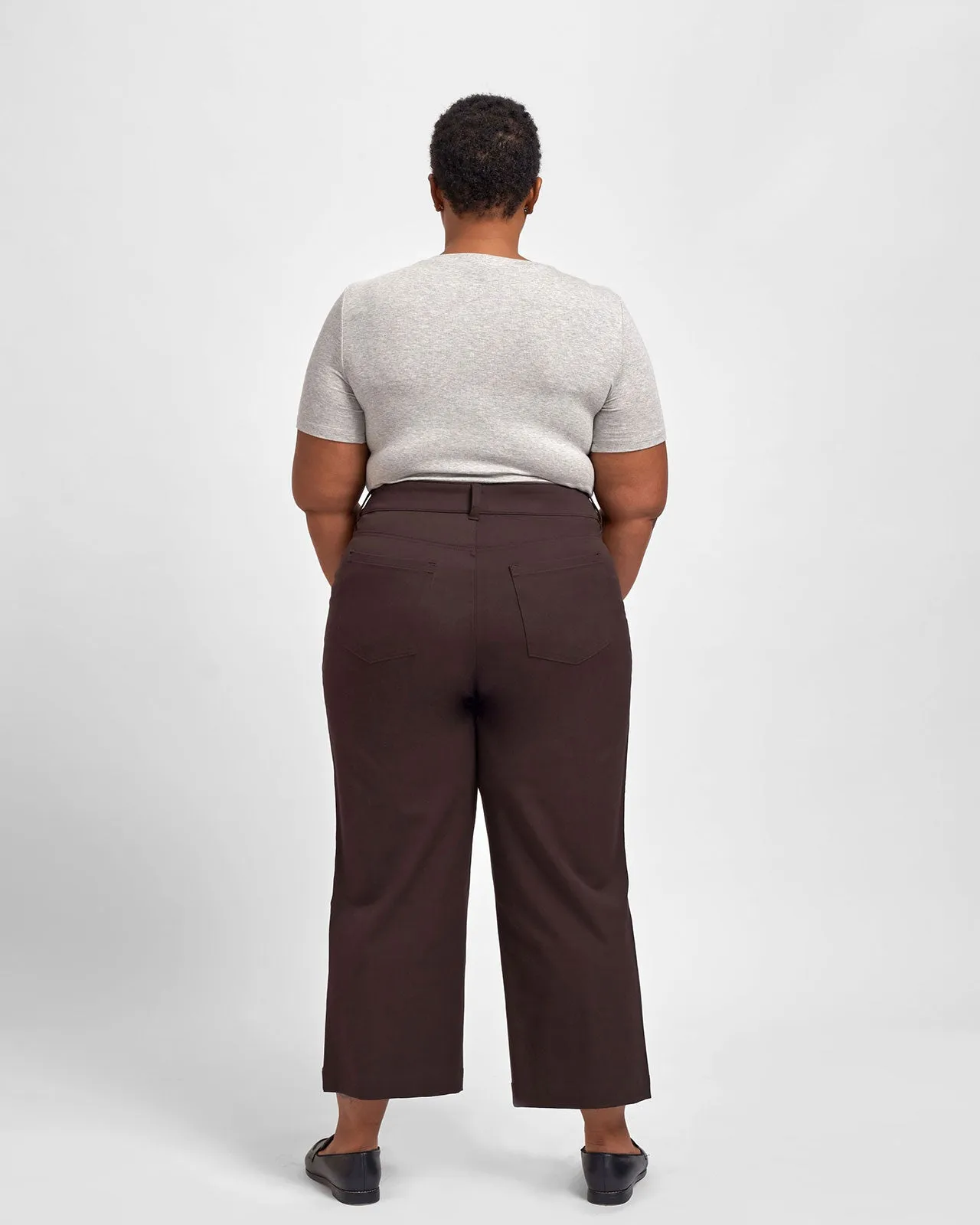 Faye Stretch Cotton Twill Boyfriend Crop Pants - Mole sold by Universal Standard product image thumbnail 4