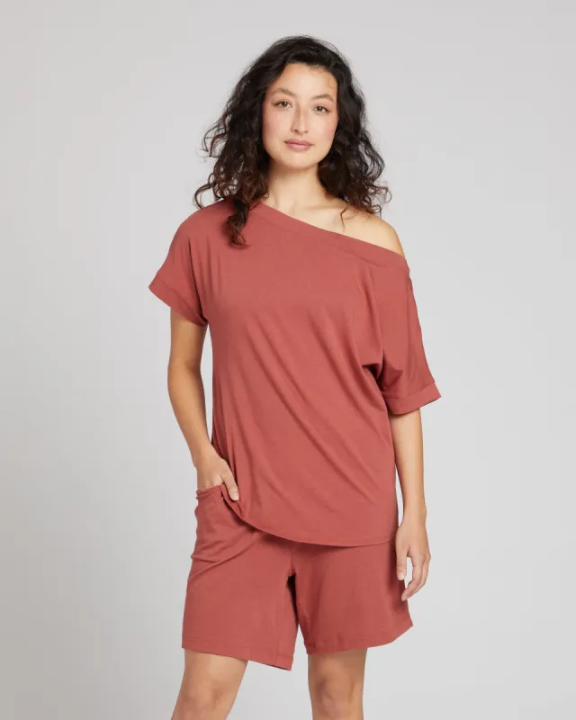 Dolci Short Sleeve Top - Terracotta sold by Universal Standard