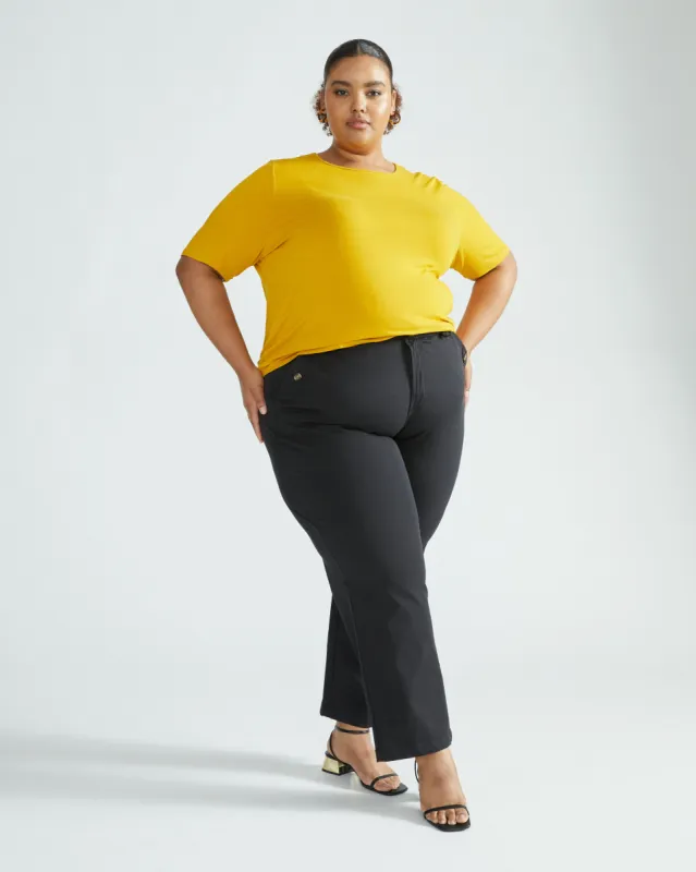 Lily Liquid Jersey Crew Neck Stovepipe Tee - Brass sold by Universal Standard