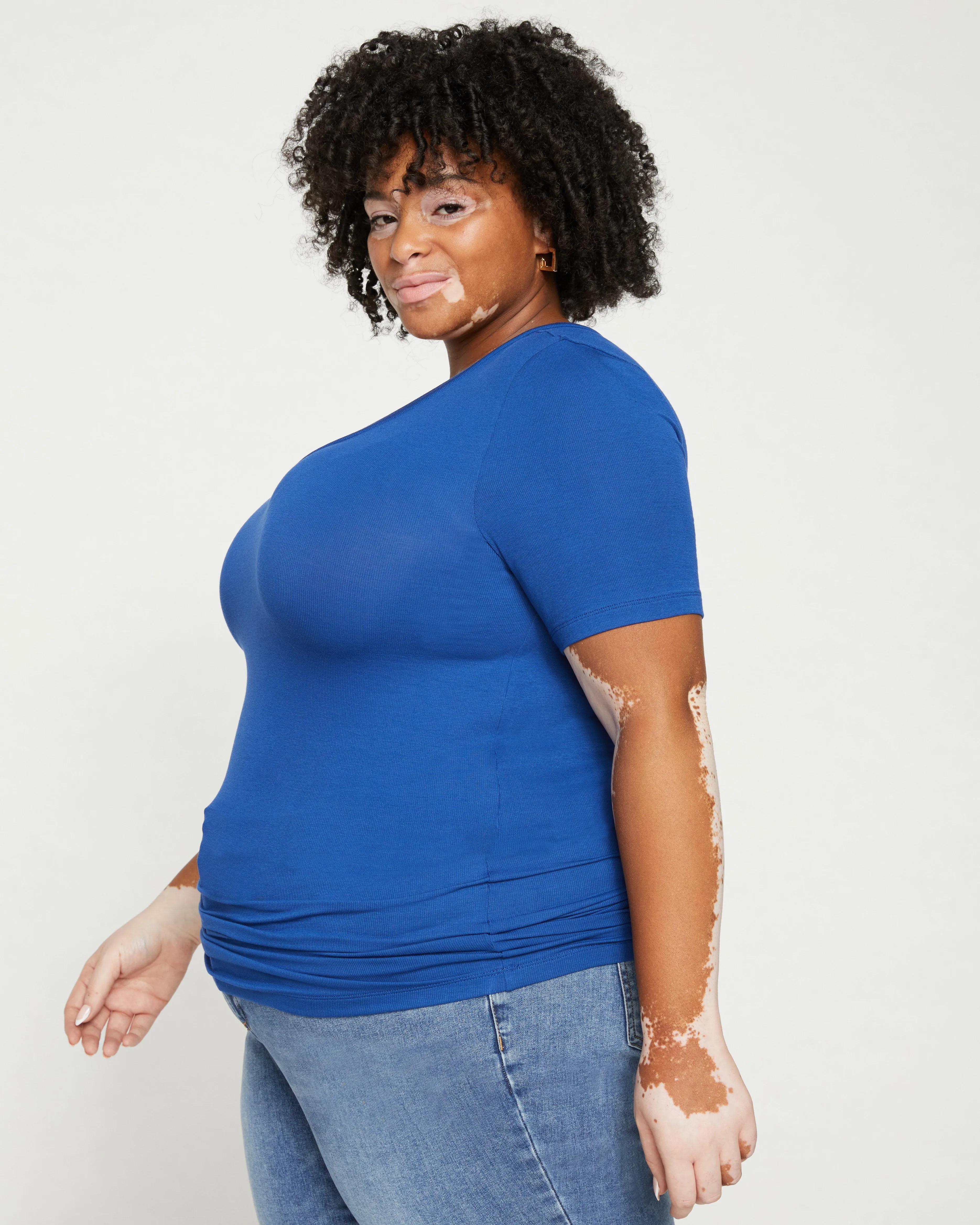 Foundation Short Sleeve V-Neck Tee - Lapis sold by Universal Standard product image thumbnail 3