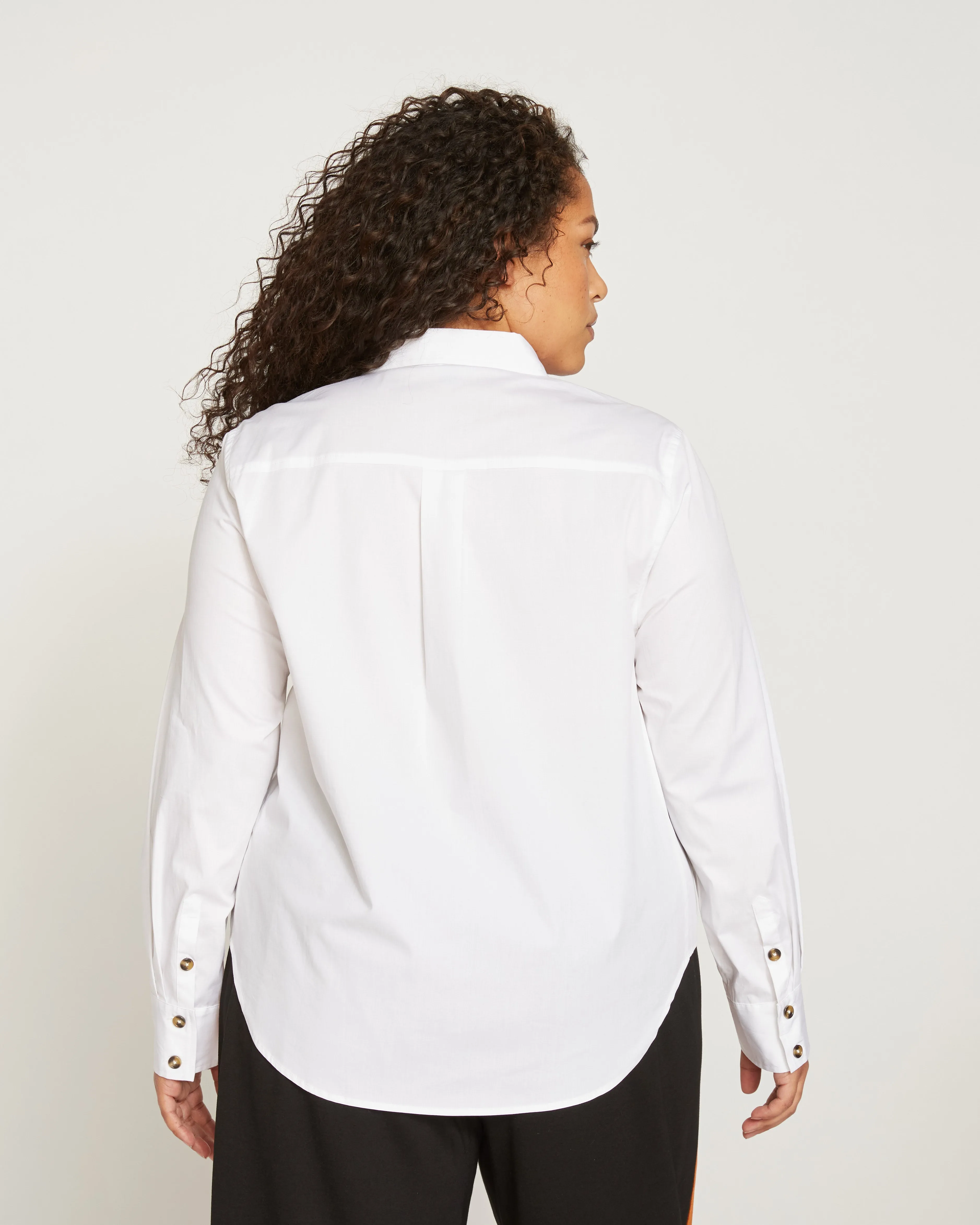 Elbe Popover Stretch Poplin Shirt Classic Fit - White sold by Universal Standard product image thumbnail 5