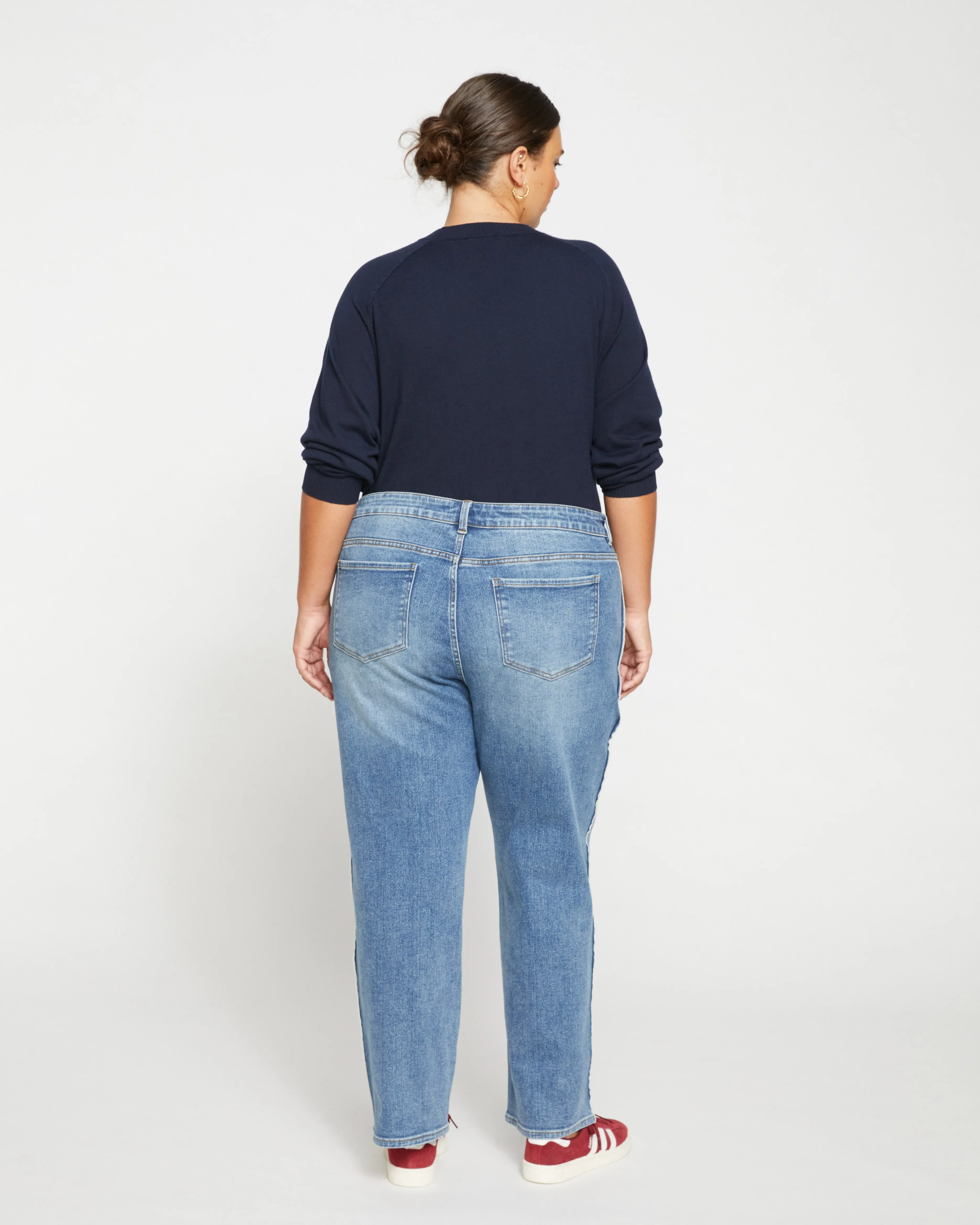 Elliot Mid Rise Tuxedo Stripe Jeans - Montana Blue sold by Universal Standard product image thumbnail 5