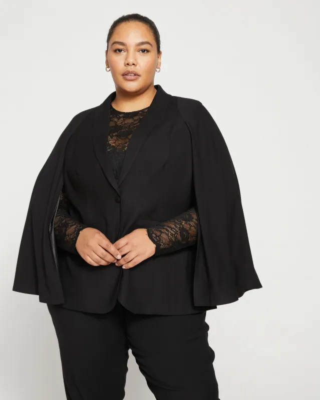 Leon Double Luxe Cape Blazer - Black sold by Universal Standard