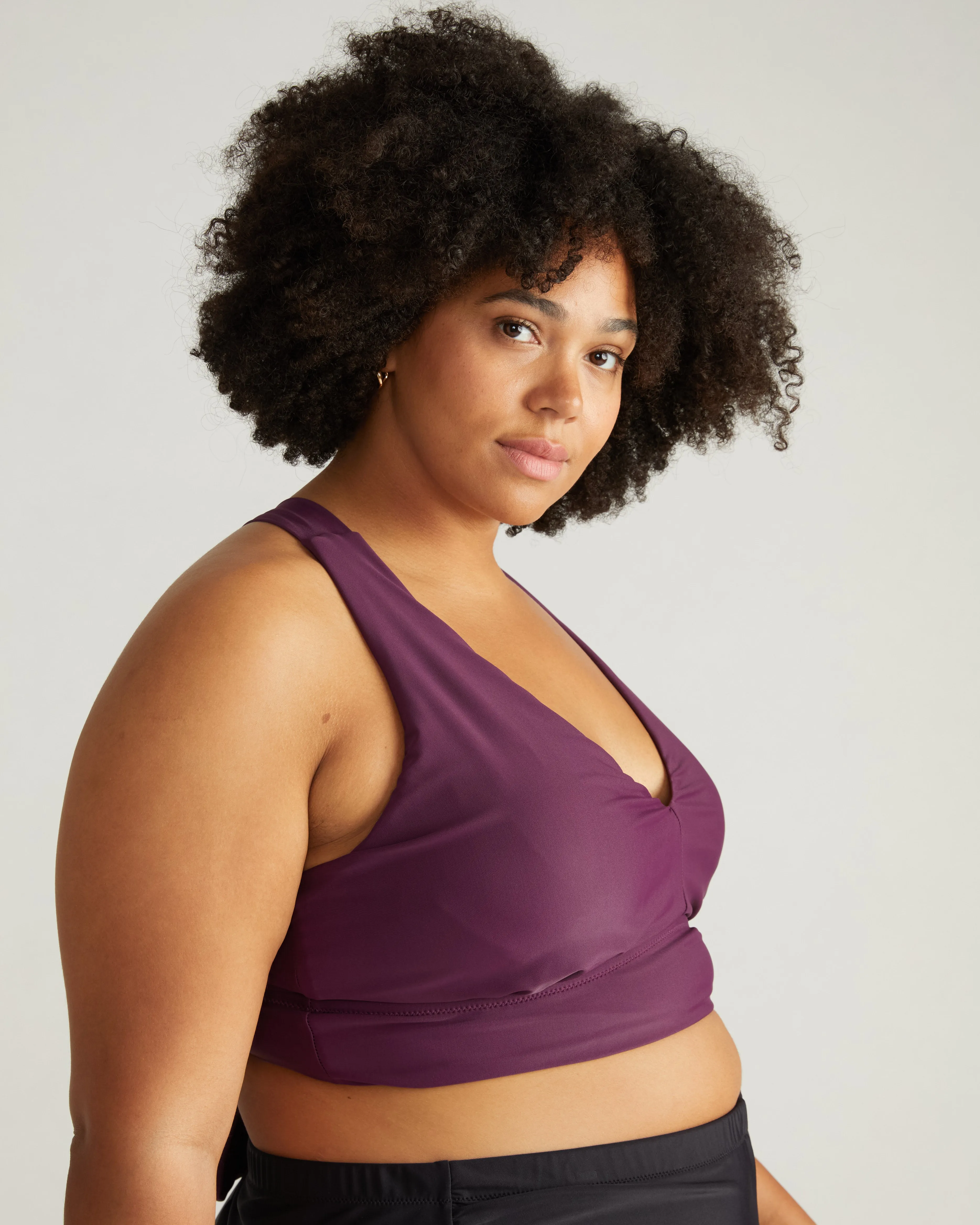 The Plunge Bikini Top - Deep Pansy sold by Universal Standard