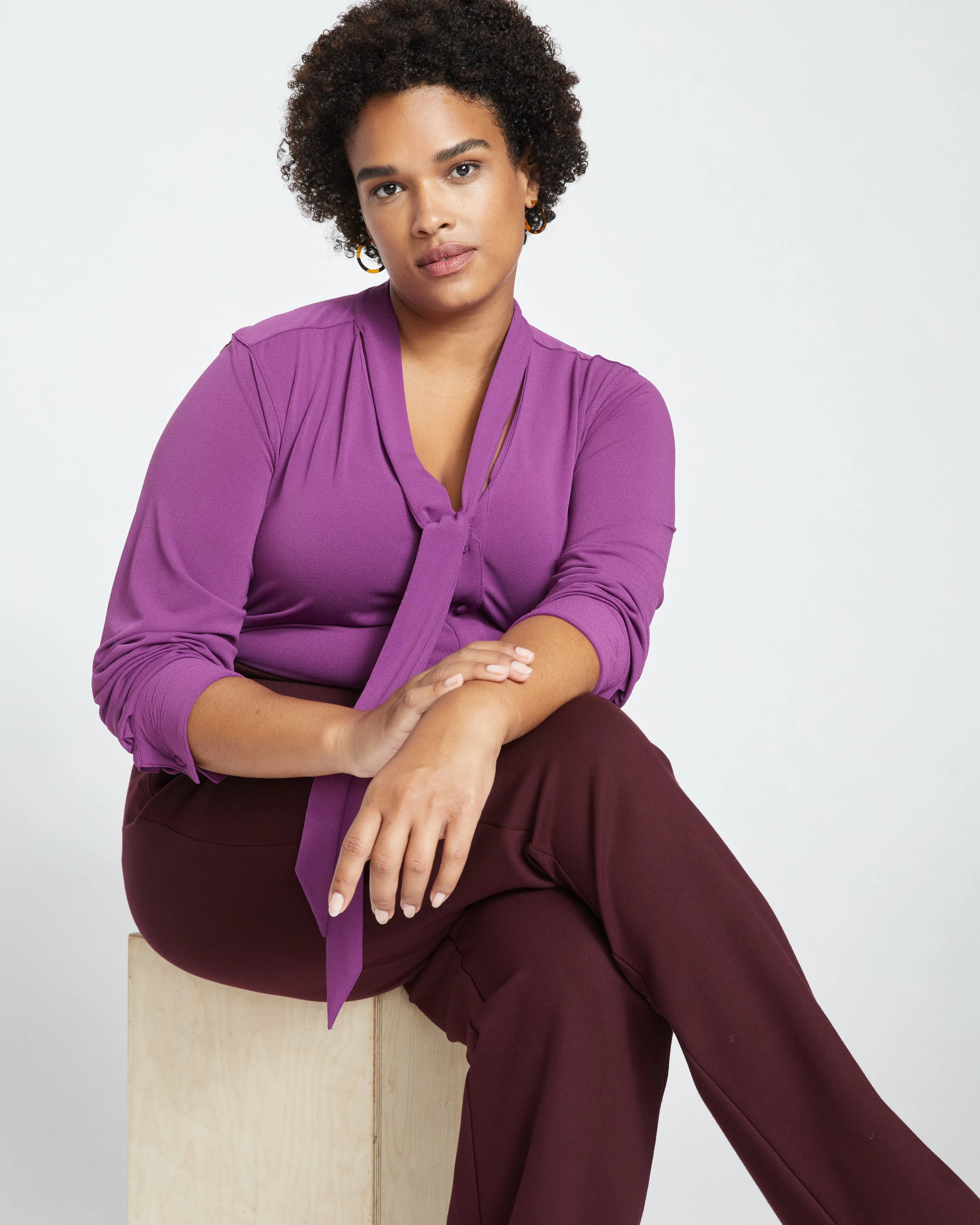 Smart Signature Ponte Pants Long - Black Cherry sold by Universal Standard product image thumbnail 2