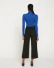 Stephanie Wide Leg Stripe Ponte Pants 27 Inch - Black with Black Stripe sold by Universal Standard