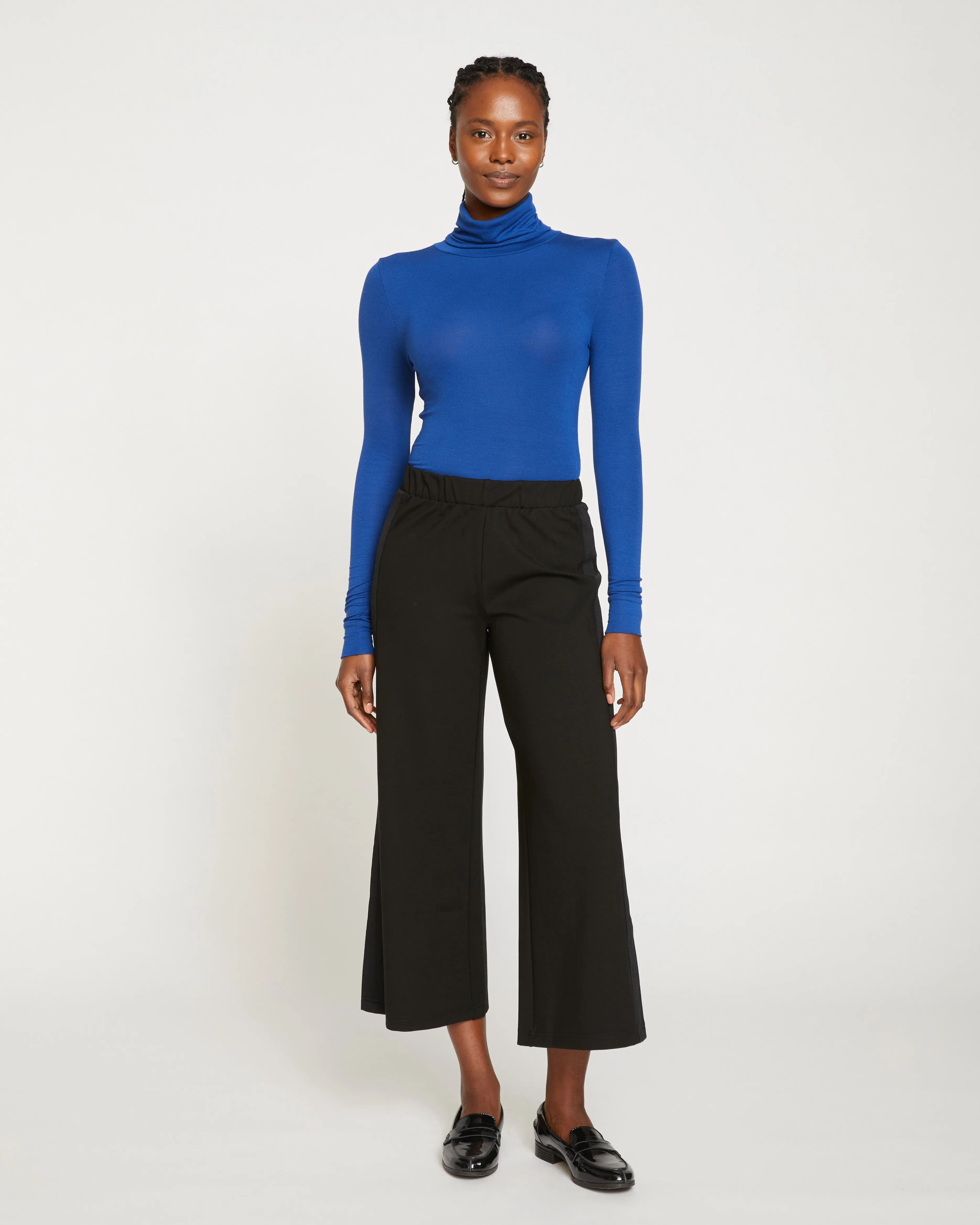 Stephanie Wide Leg Stripe Ponte Pants 27 Inch - Black with Black Stripe sold by Universal Standard product image thumbnail 2