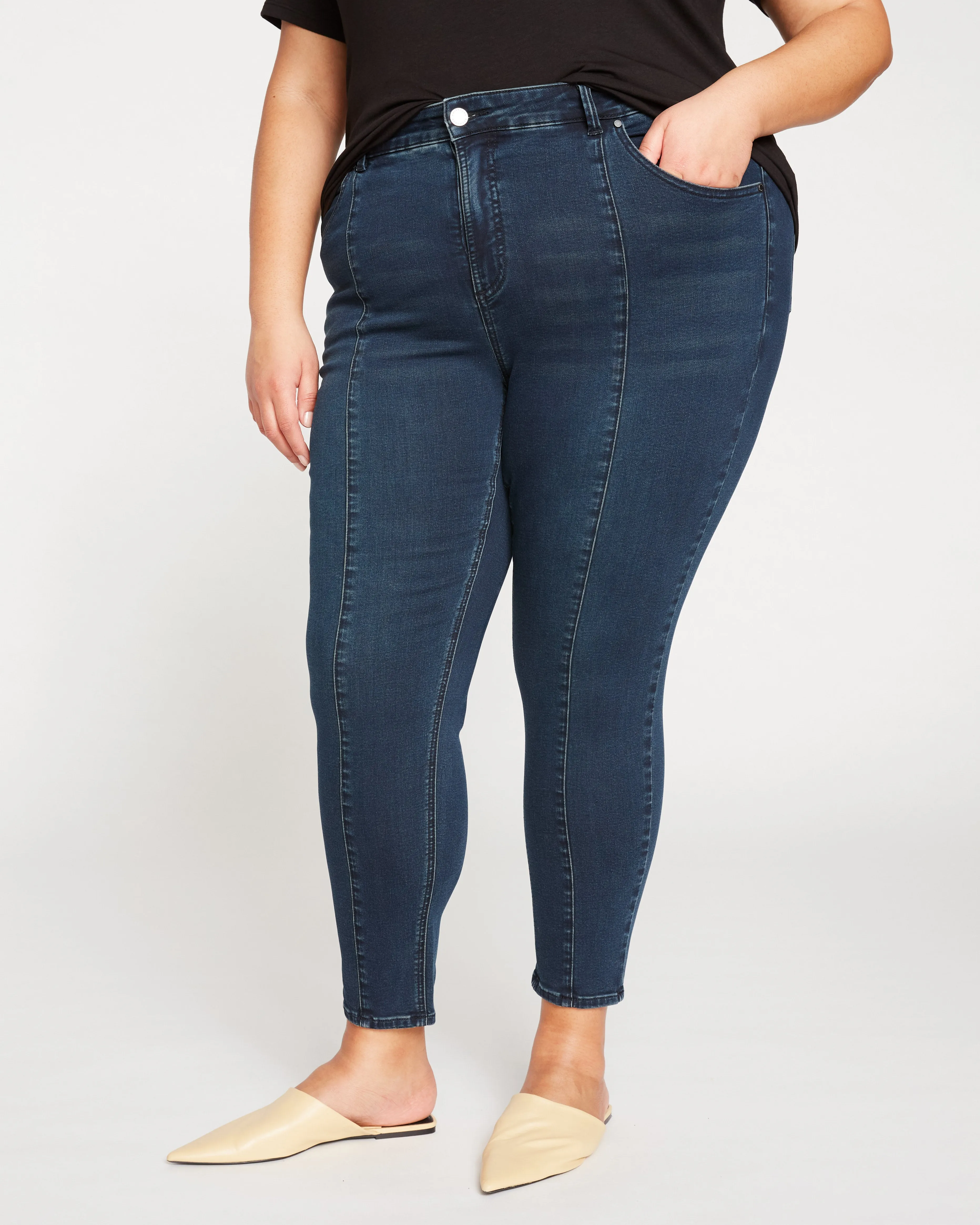 Debbie High Rise Seam Skinny Jeans - Dark Indigo sold by Universal Standard product image thumbnail 4