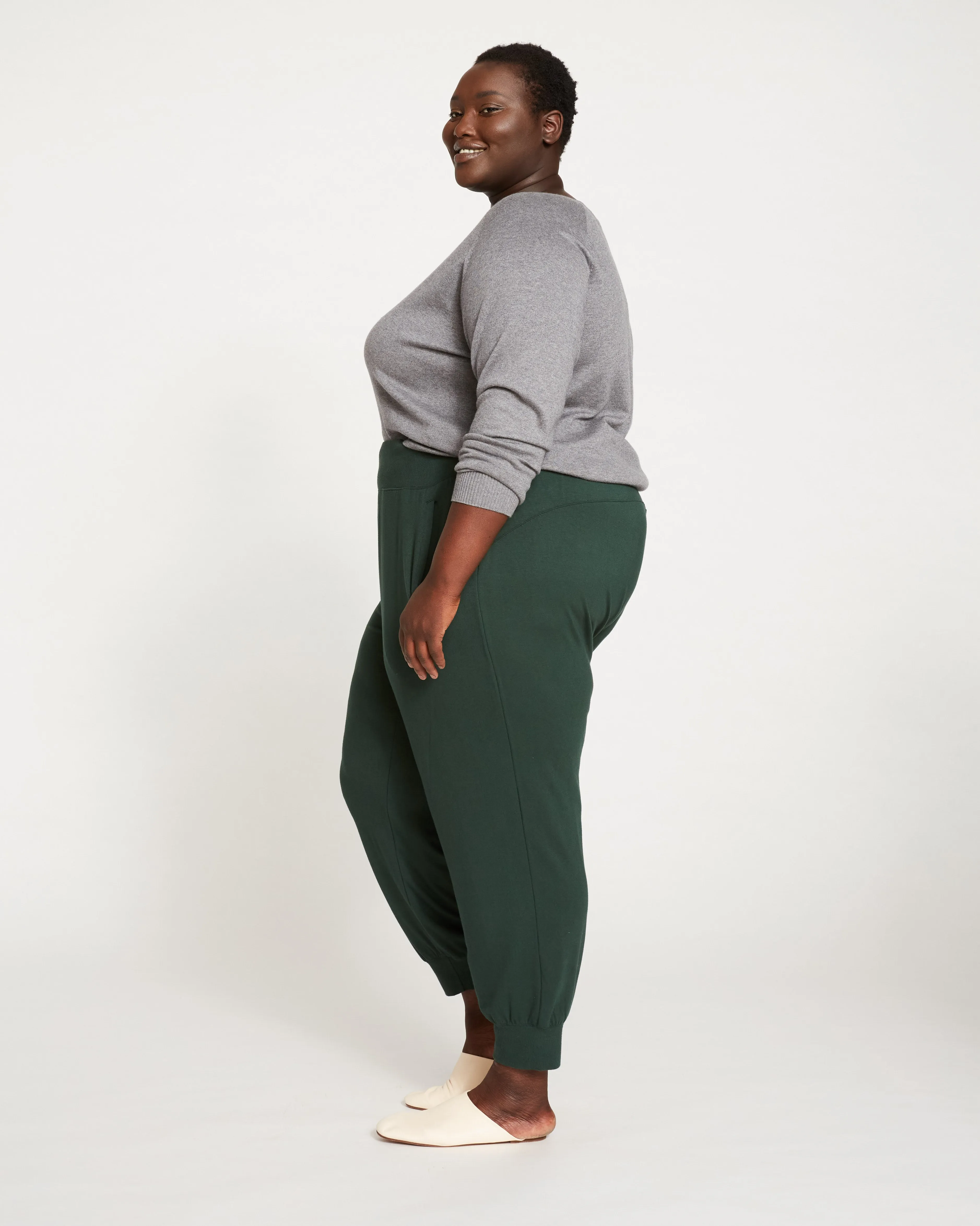 Bridget Luxe Fine Terry Jogger - Forest Green sold by Universal Standard product image thumbnail 4