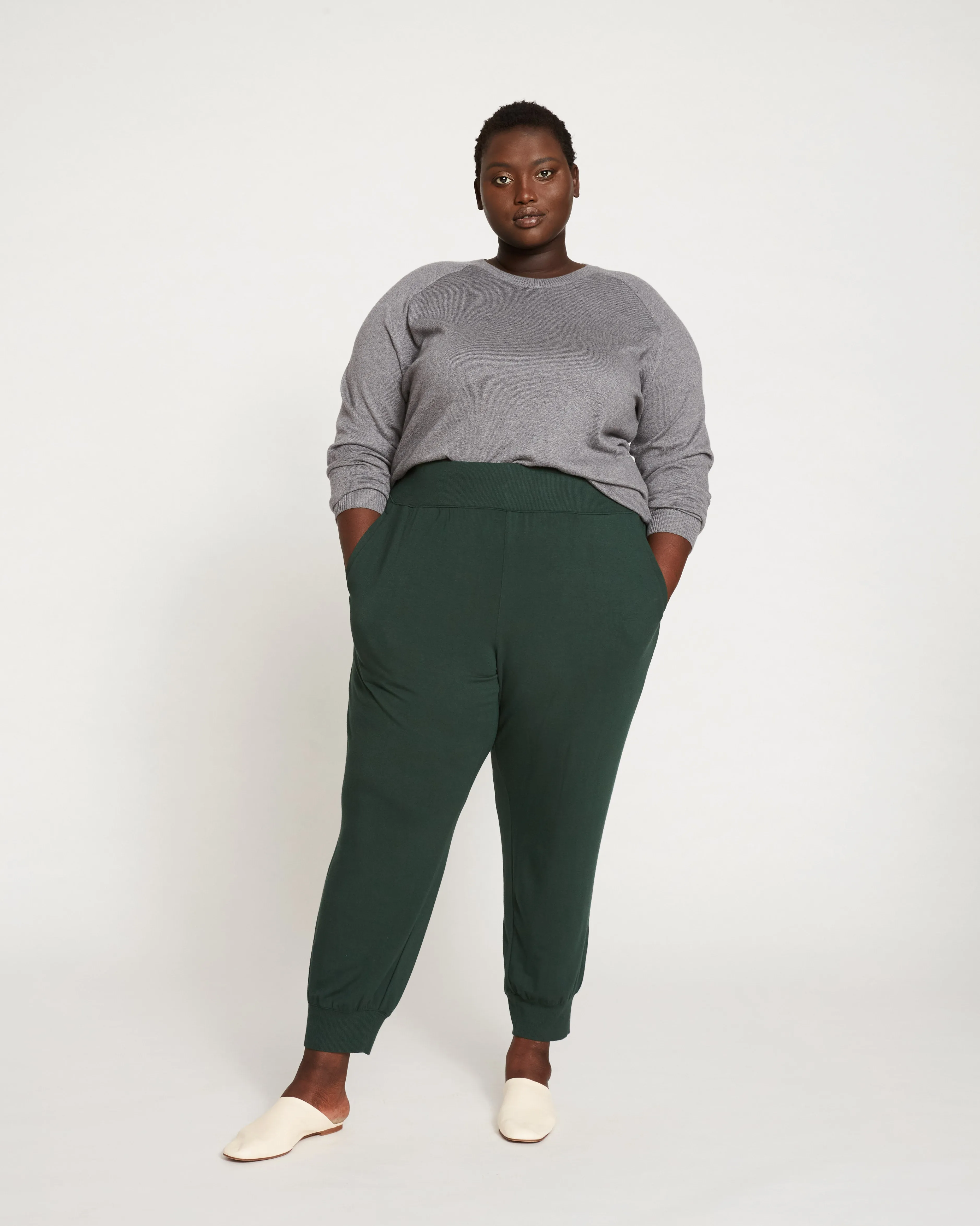 Bridget Luxe Fine Terry Jogger - Forest Green sold by Universal Standard product image thumbnail 2
