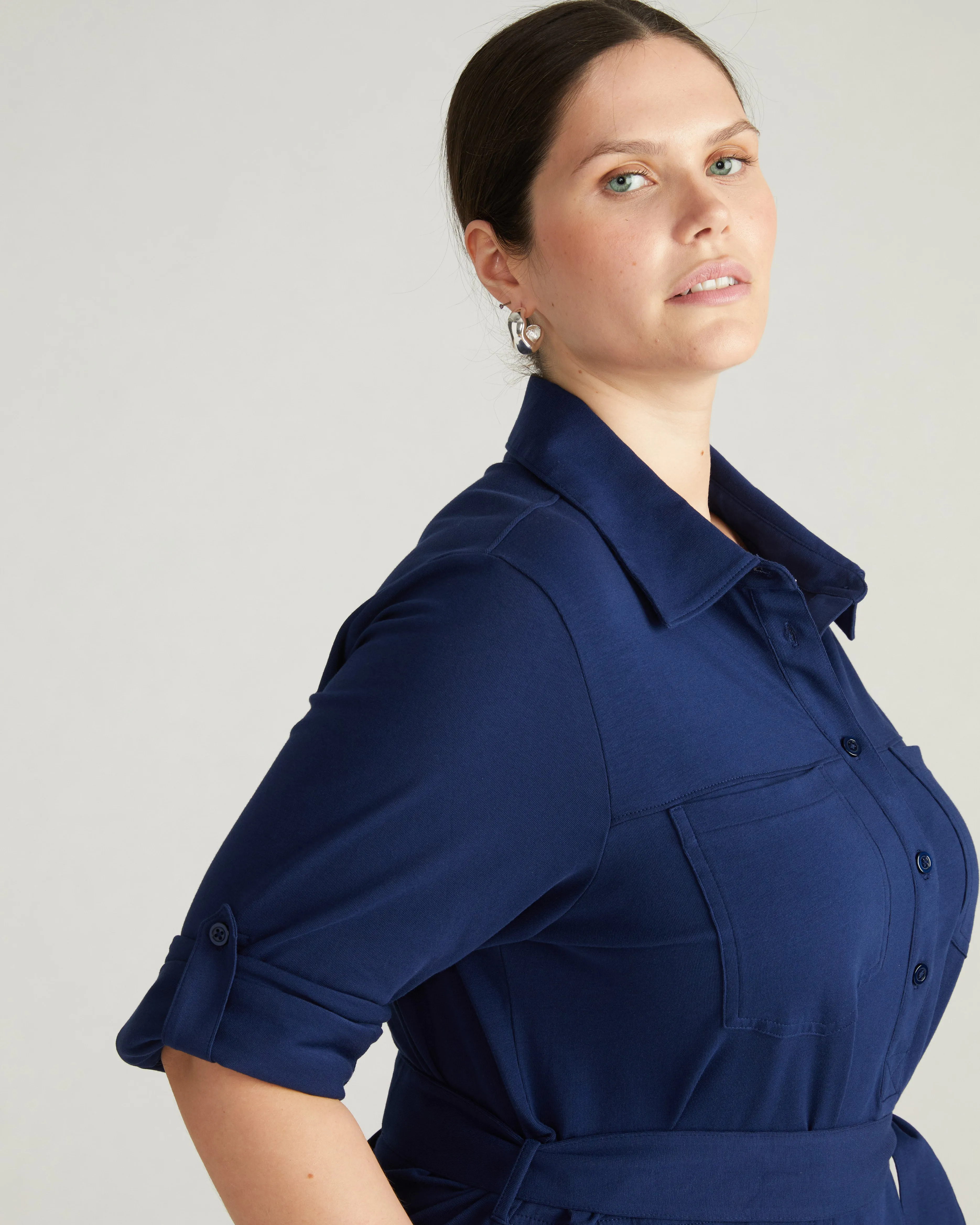 Suffolk Pima Cotton Shirtdress - Cenote sold by Universal Standard product image thumbnail 2