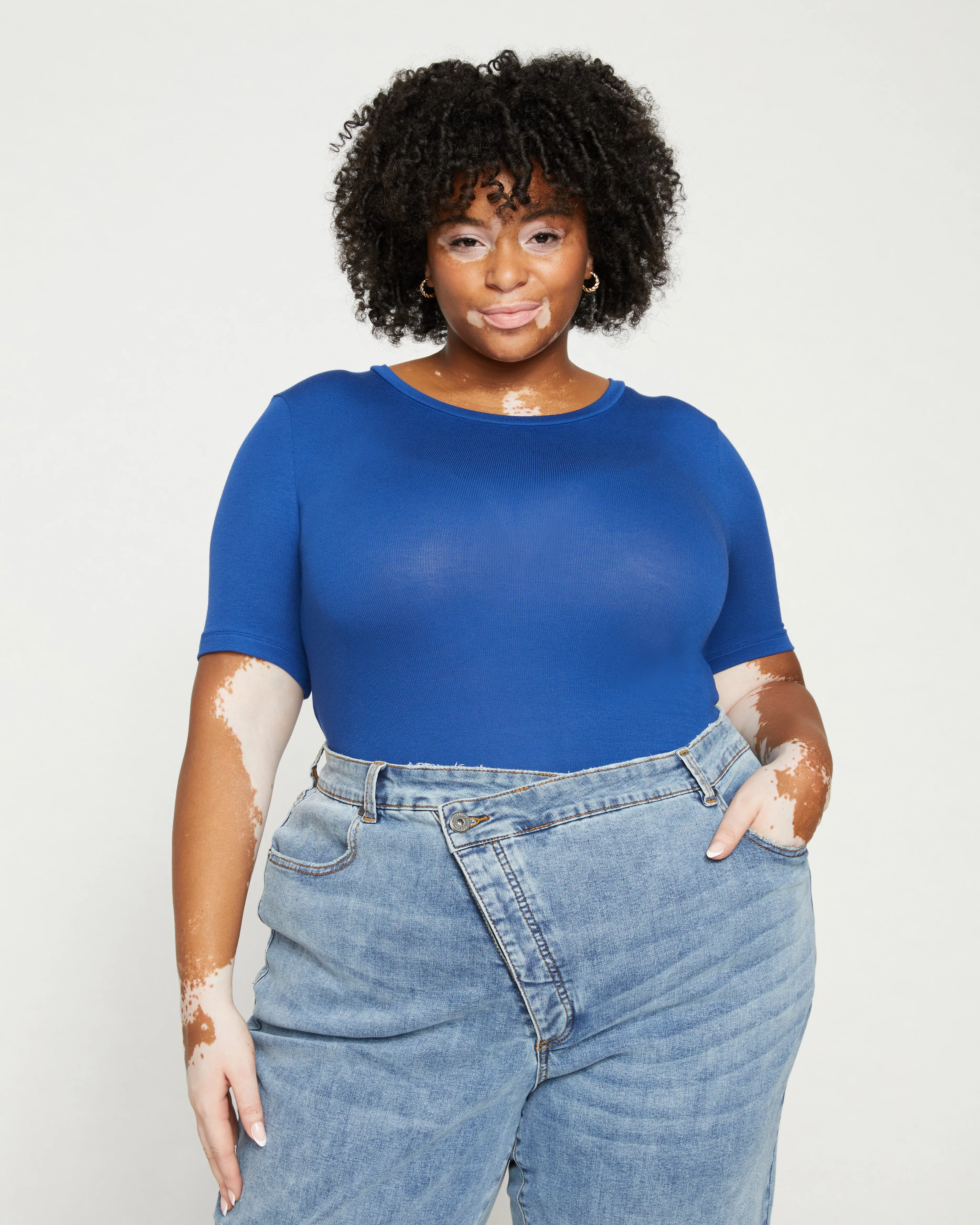 Foundation Short Sleeve Crew Neck Tee - Lapis sold by Universal Standard product image thumbnail 2