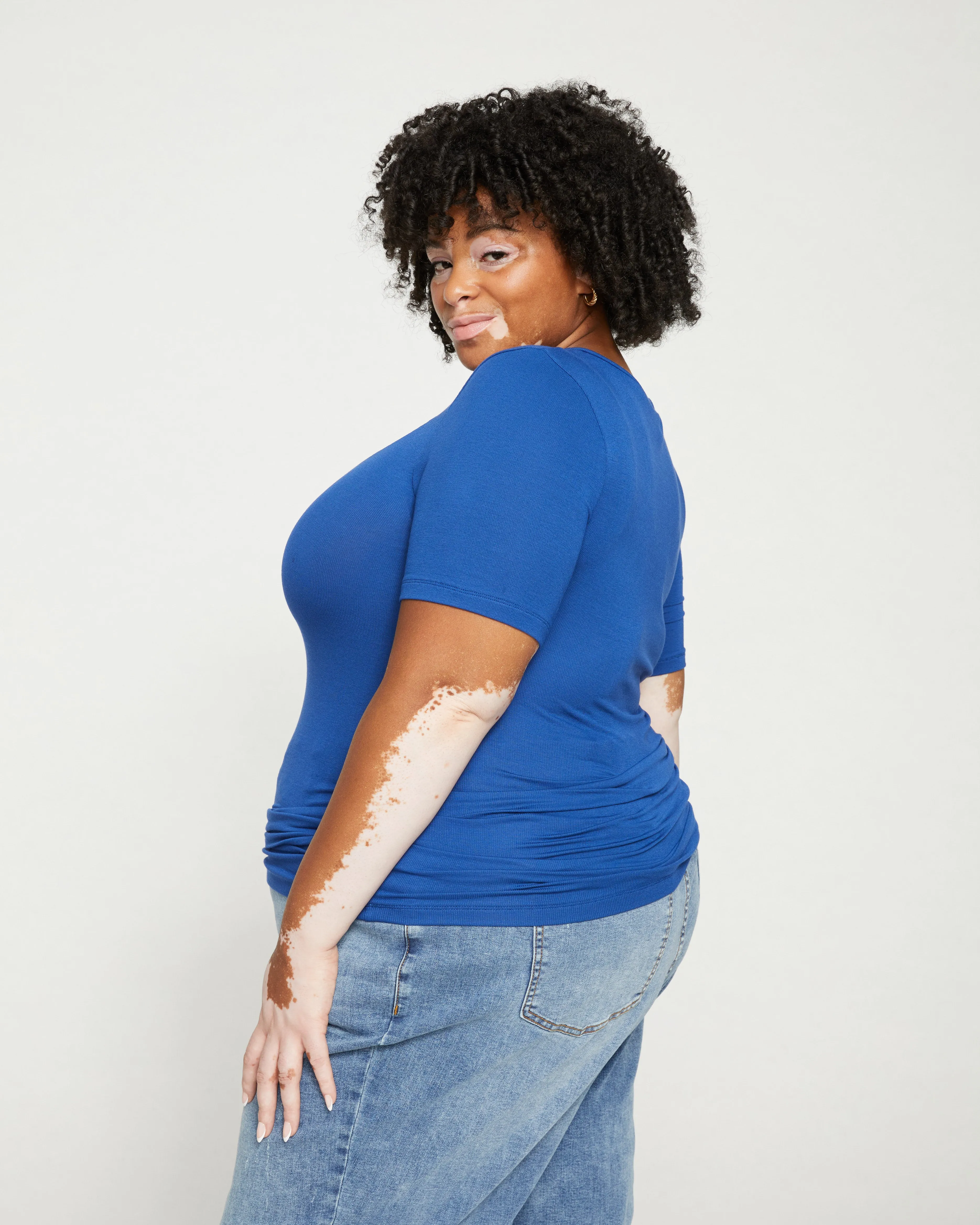 Foundation Short Sleeve Crew Neck Tee - Lapis sold by Universal Standard product image thumbnail 3
