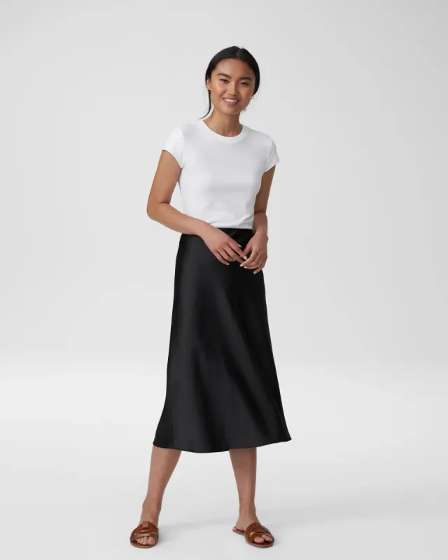 CeeCee Midi Bias Skirt - Black sold by Universal Standard