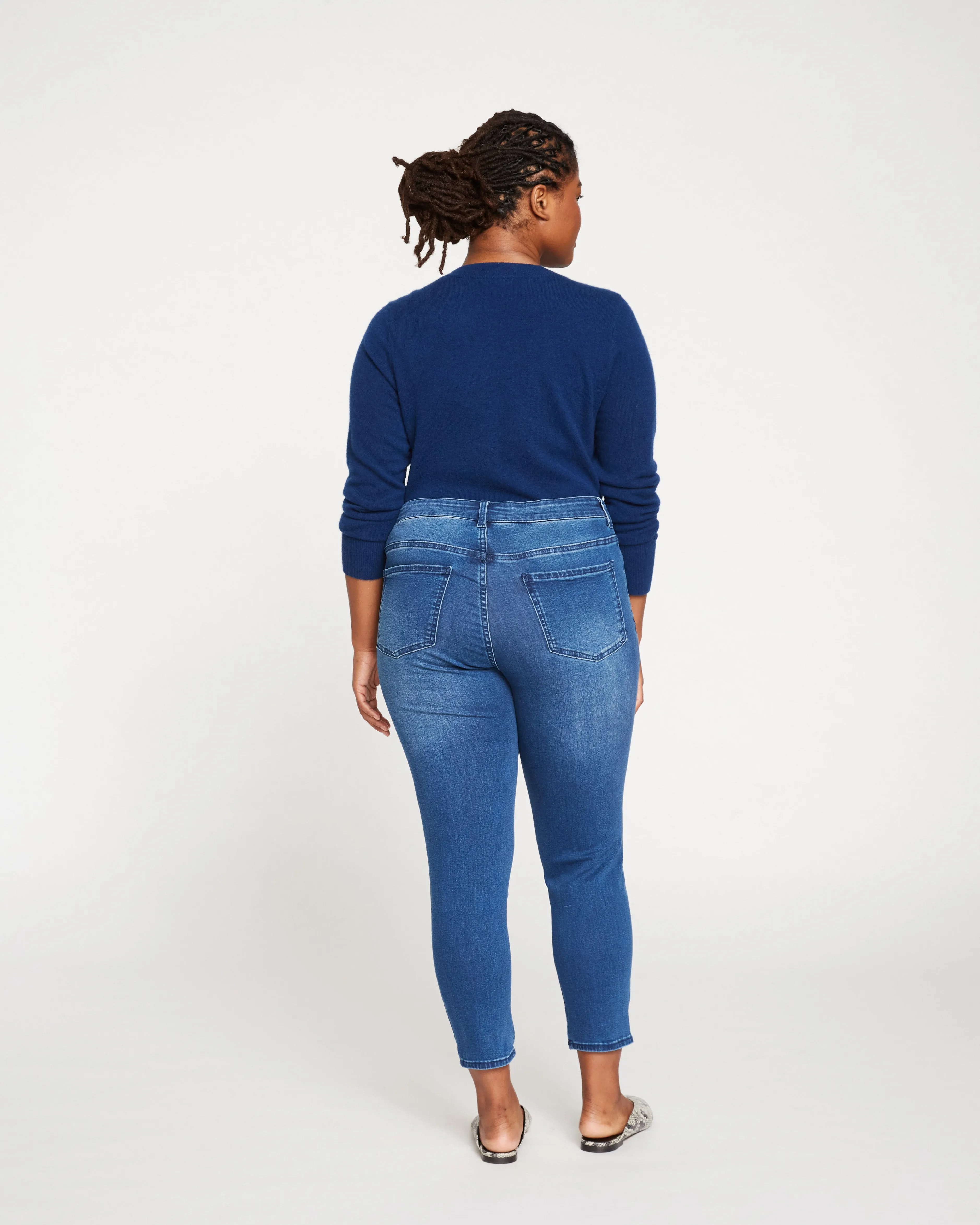 Seine Mid Rise Skinny Jeans 27 Inch - True Blue sold by Universal Standard product image thumbnail 5