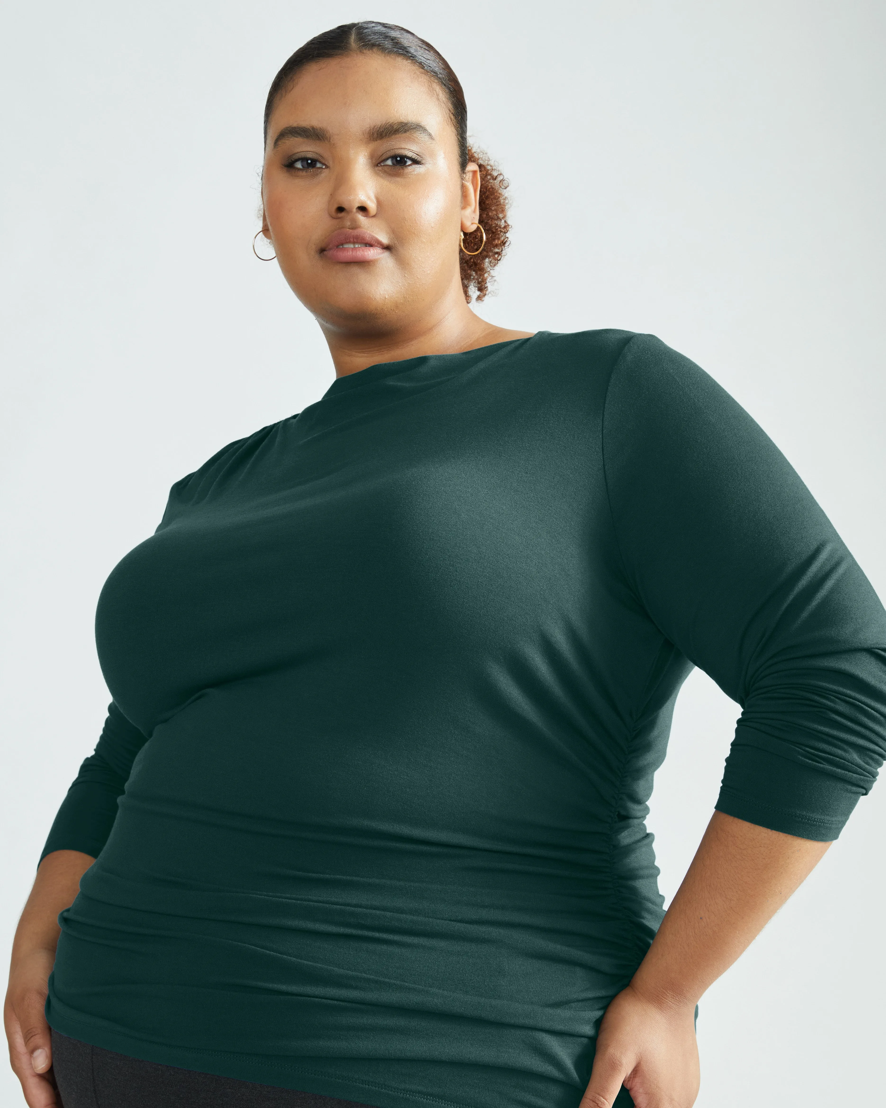 Louise Liquid Jersey Top - Forest Green sold by Universal Standard