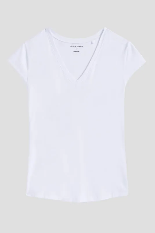 Ashley V Neck Cap Sleeve Tee - White sold by Universal Standard product image thumbnail 2