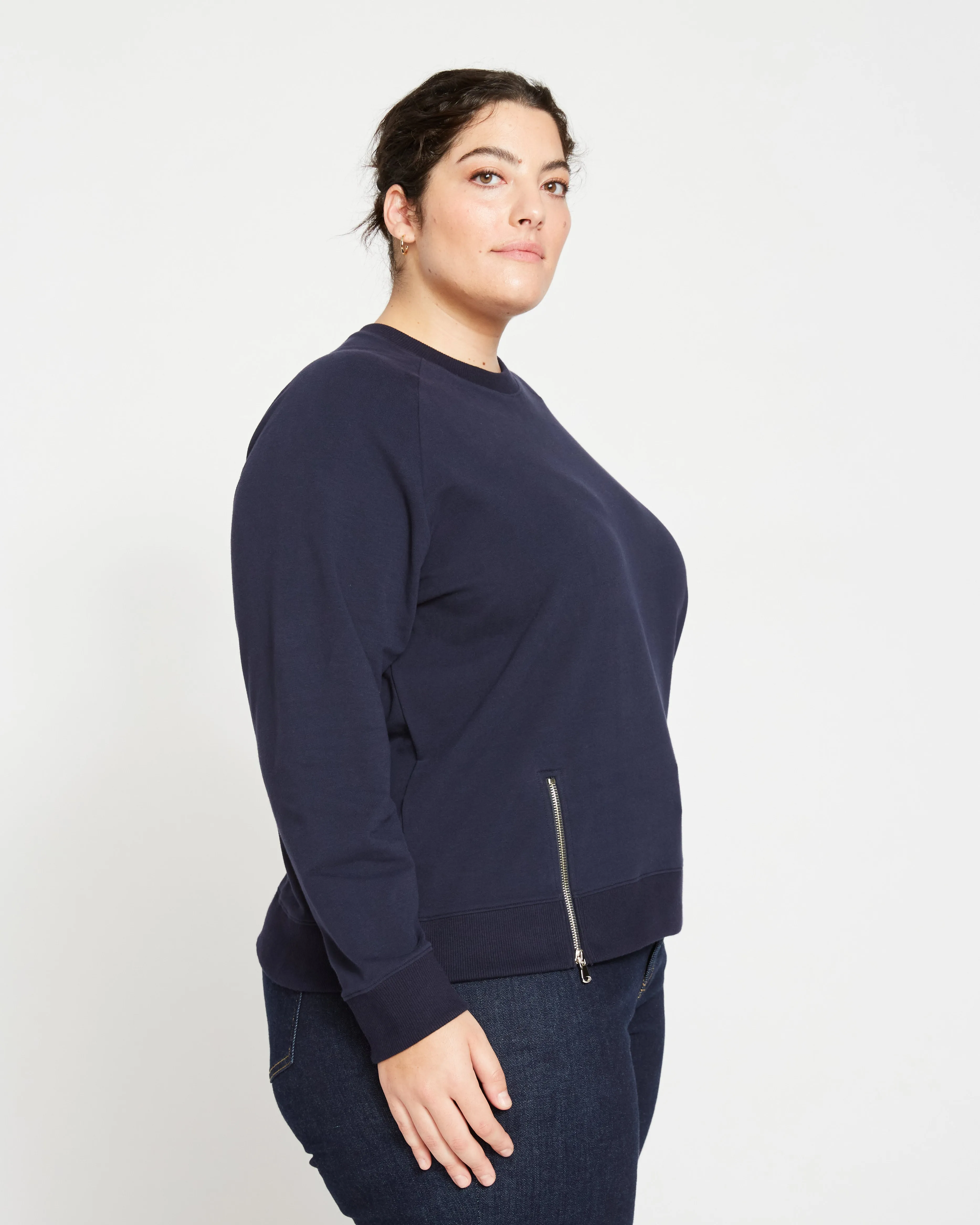 Peachy Terry Side Zip Pullover - Midnight sold by Universal Standard product image thumbnail 3