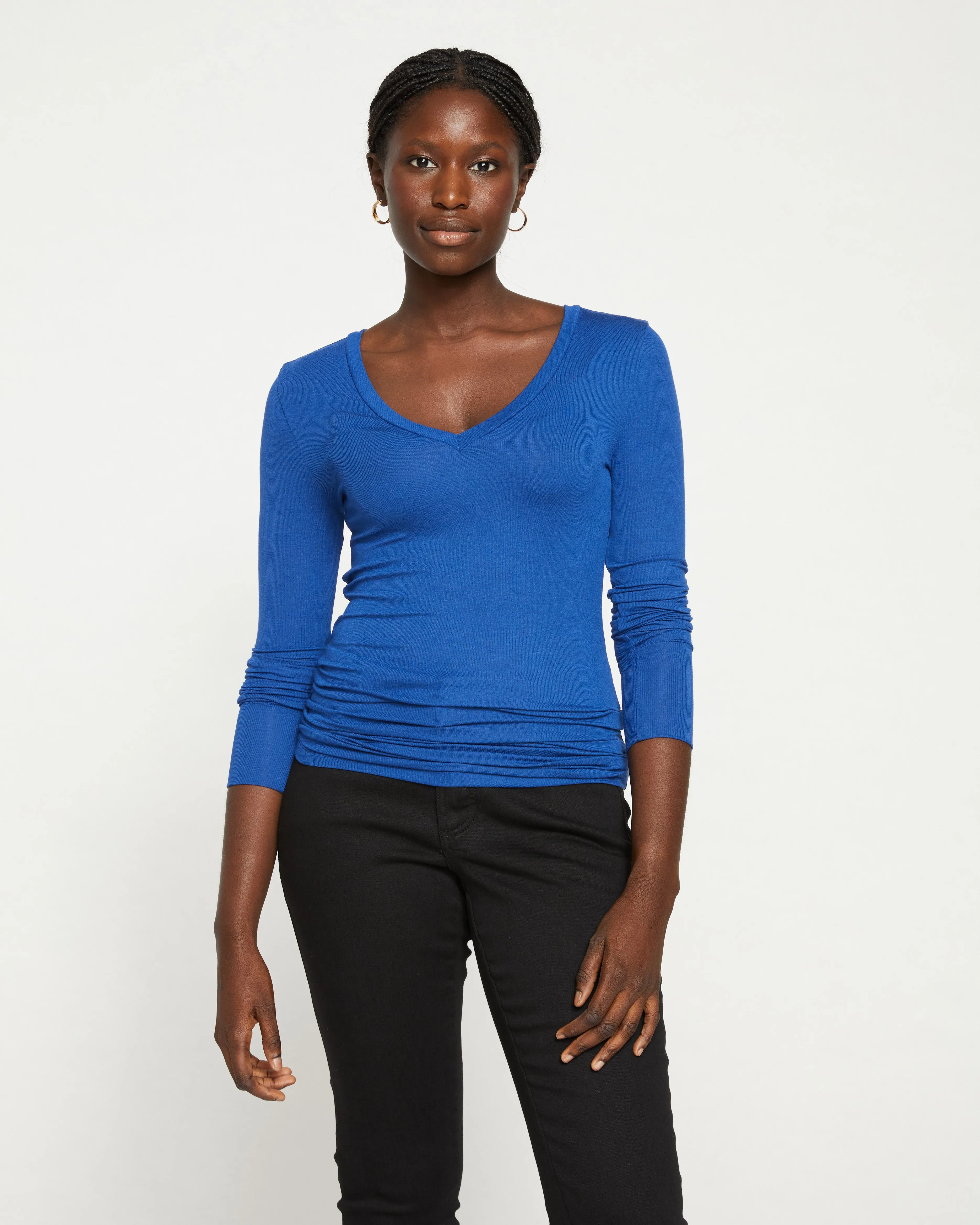 Foundation Long Sleeve V-Neck Tee - Lapis sold by Universal Standard product image thumbnail 2
