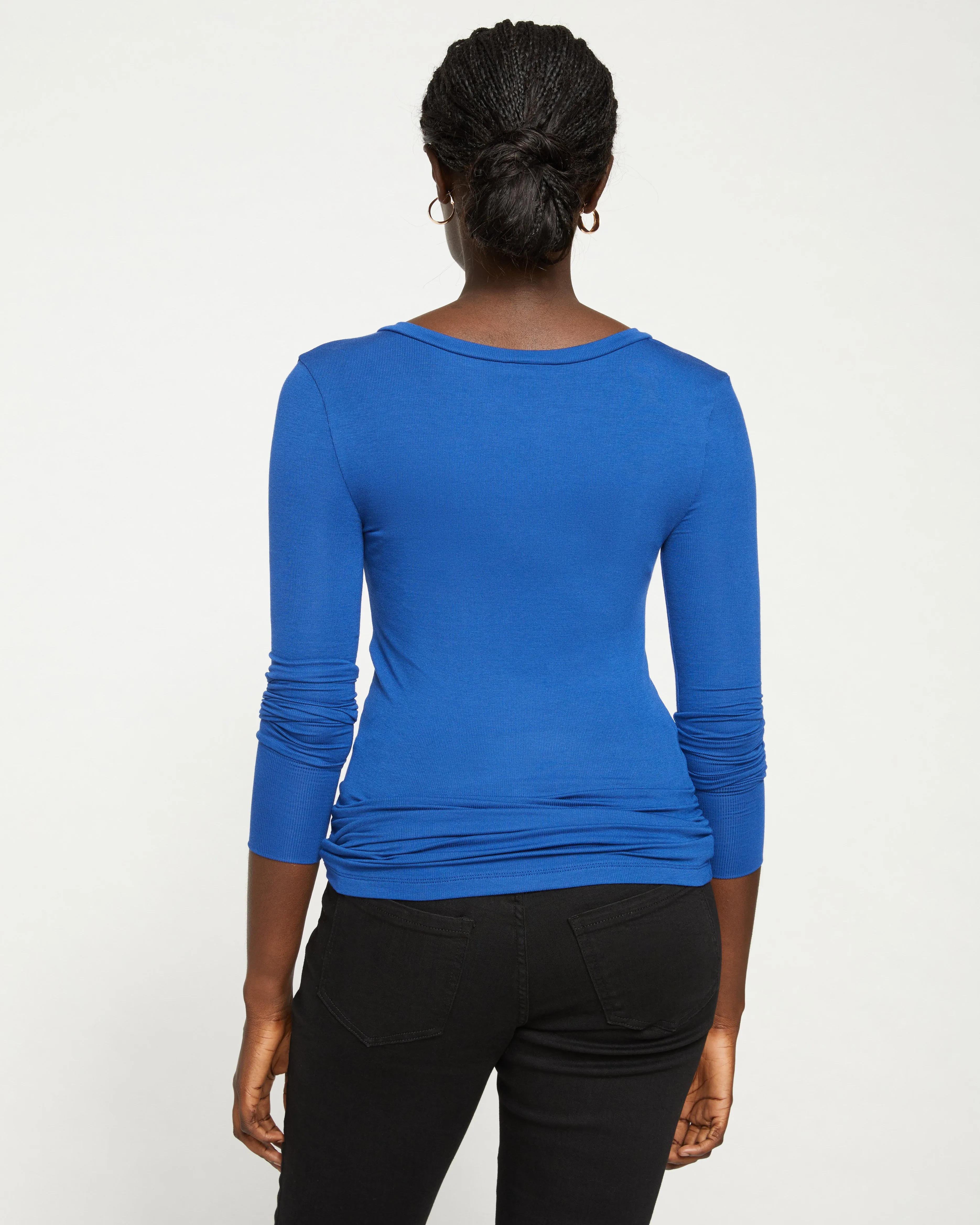 Foundation Long Sleeve V-Neck Tee - Lapis sold by Universal Standard product image thumbnail 4