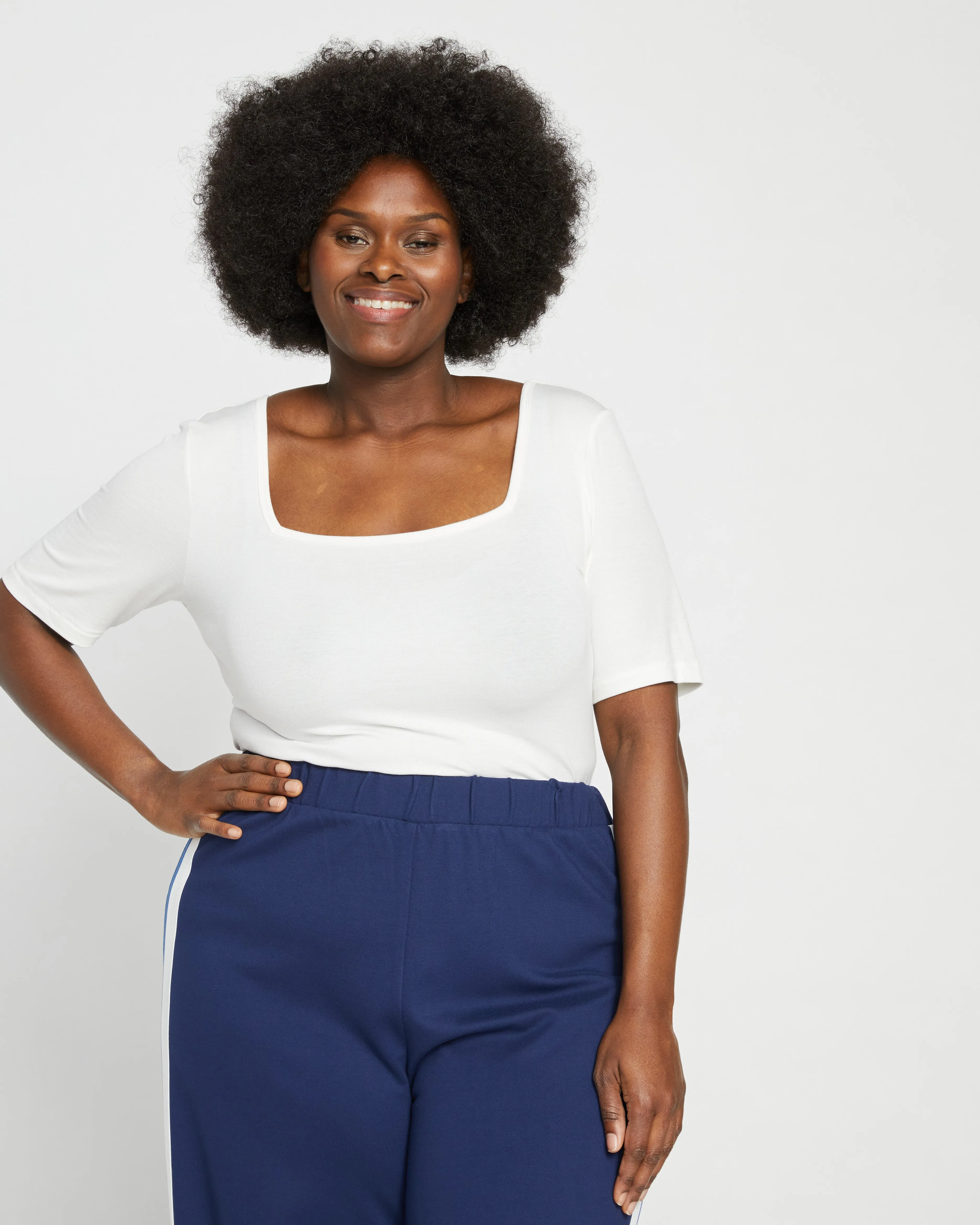 Foundation Short Sleeve Square Neck Tee - Vapor sold by Universal Standard product image thumbnail 2