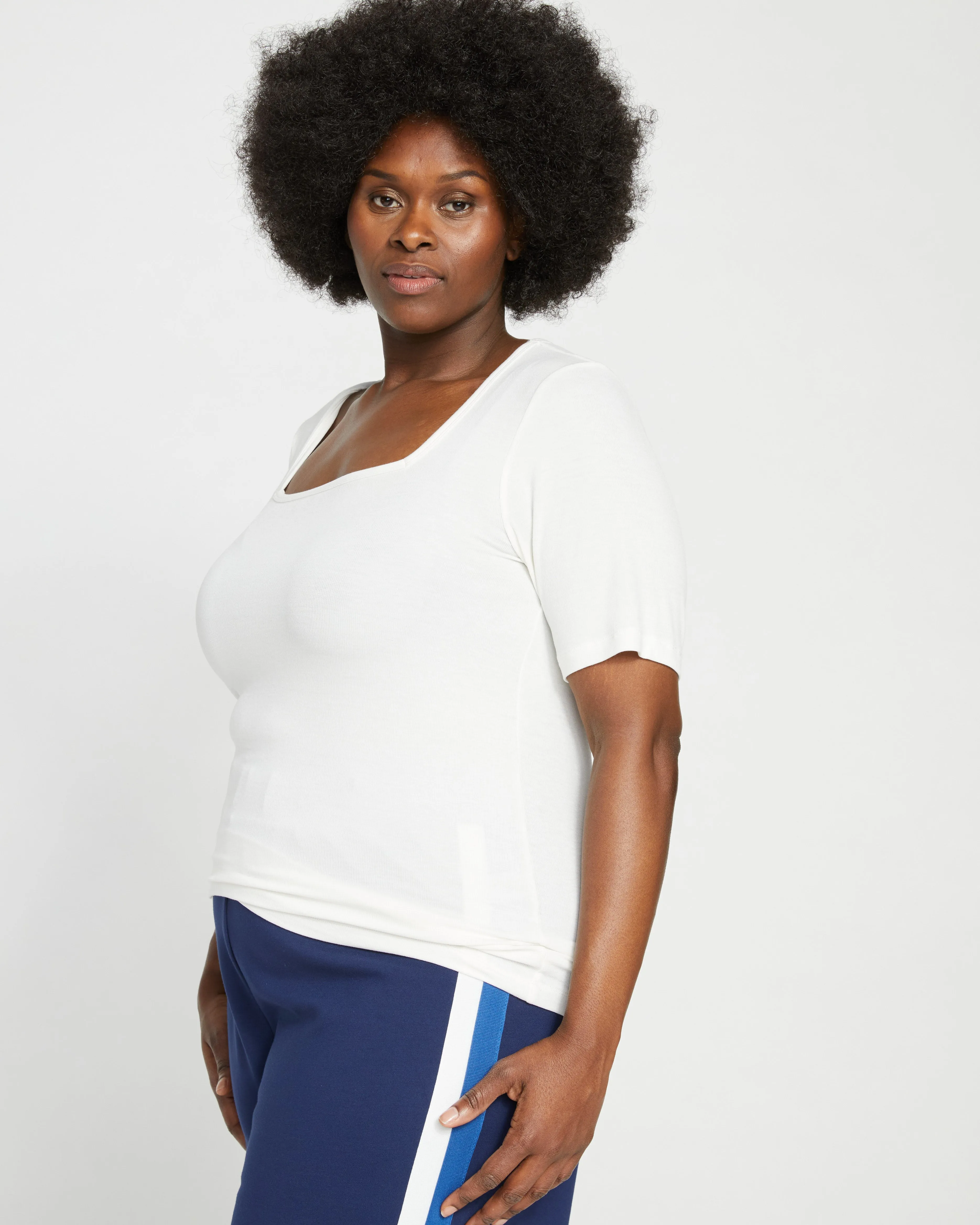 Foundation Short Sleeve Square Neck Tee - Vapor sold by Universal Standard product image thumbnail 3