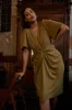 Movida Twist Capelet Dress - Dried Palm sold by Universal Standard