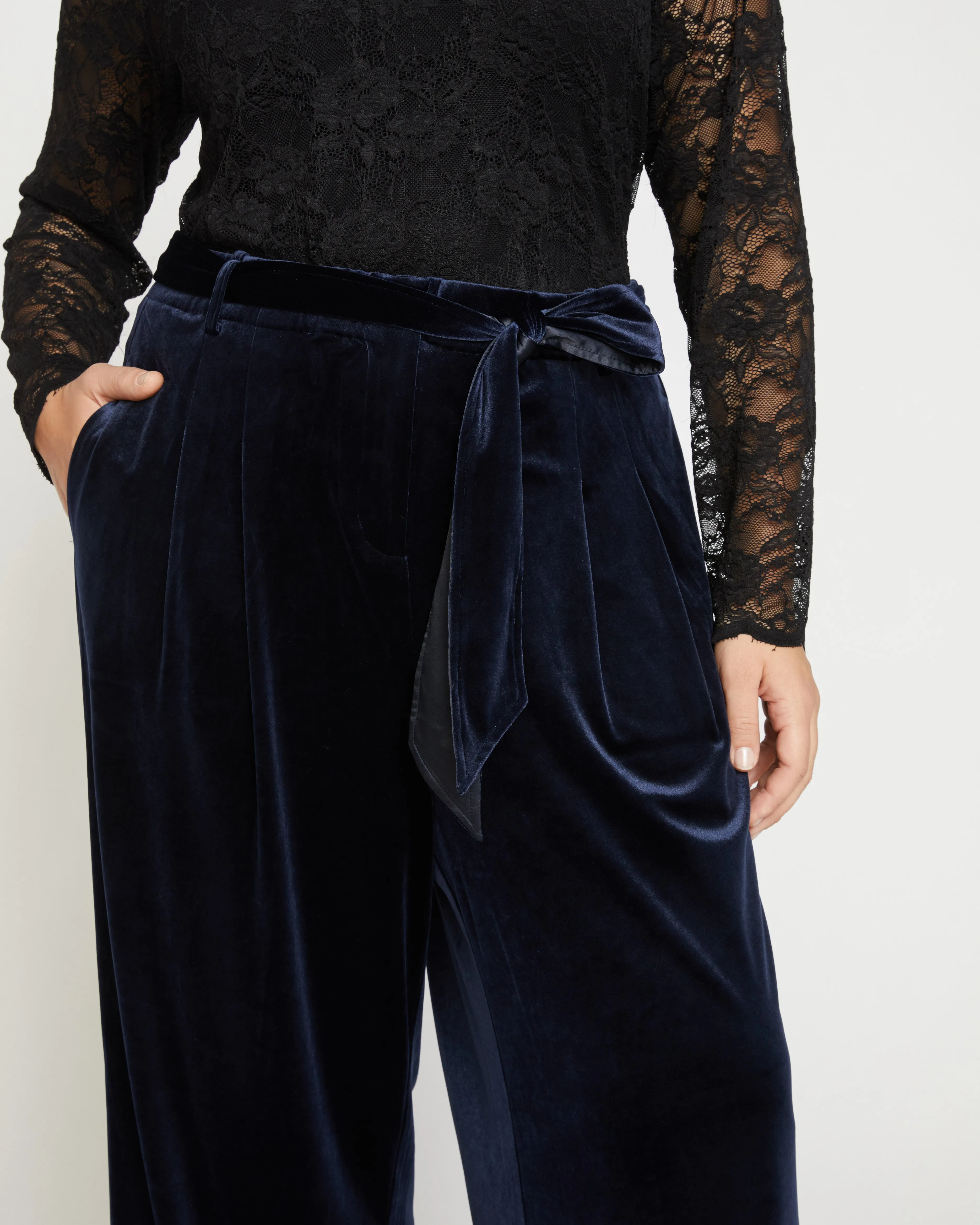 Luxe Belted Velvet Pant - Moonstone Blue Velvet sold by Universal Standard product image thumbnail 2