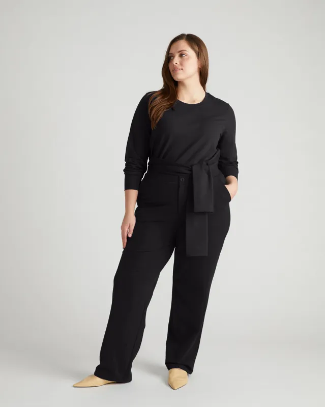 Varsity French Terry Trousers - Black sold by Universal Standard