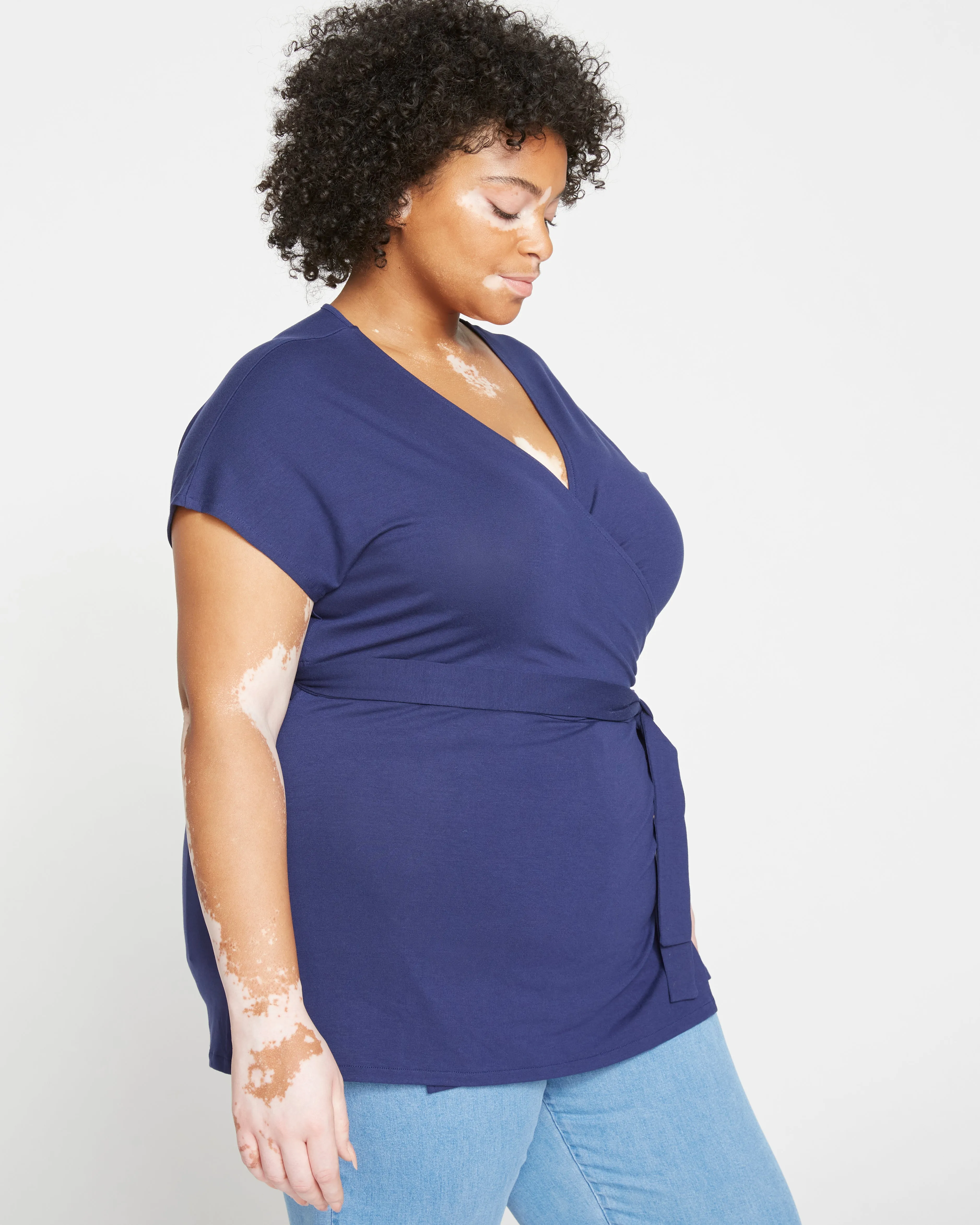 Fine Jersey Wrap Top - True Blue sold by Universal Standard product image thumbnail 4