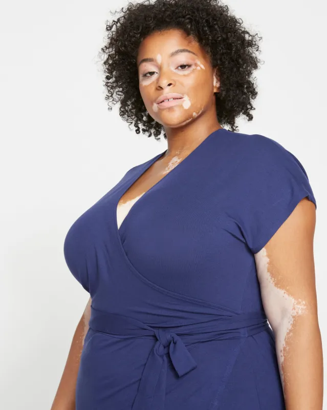 Fine Jersey Wrap Top - True Blue made by Universal Standard