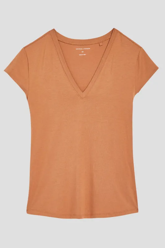 Ashley V Neck Cap Sleeve Tee - Caramel sold by Universal Standard product image thumbnail 2