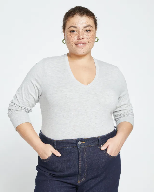 Long Sleeve V Rex - Heather Grey sold by Universal Standard