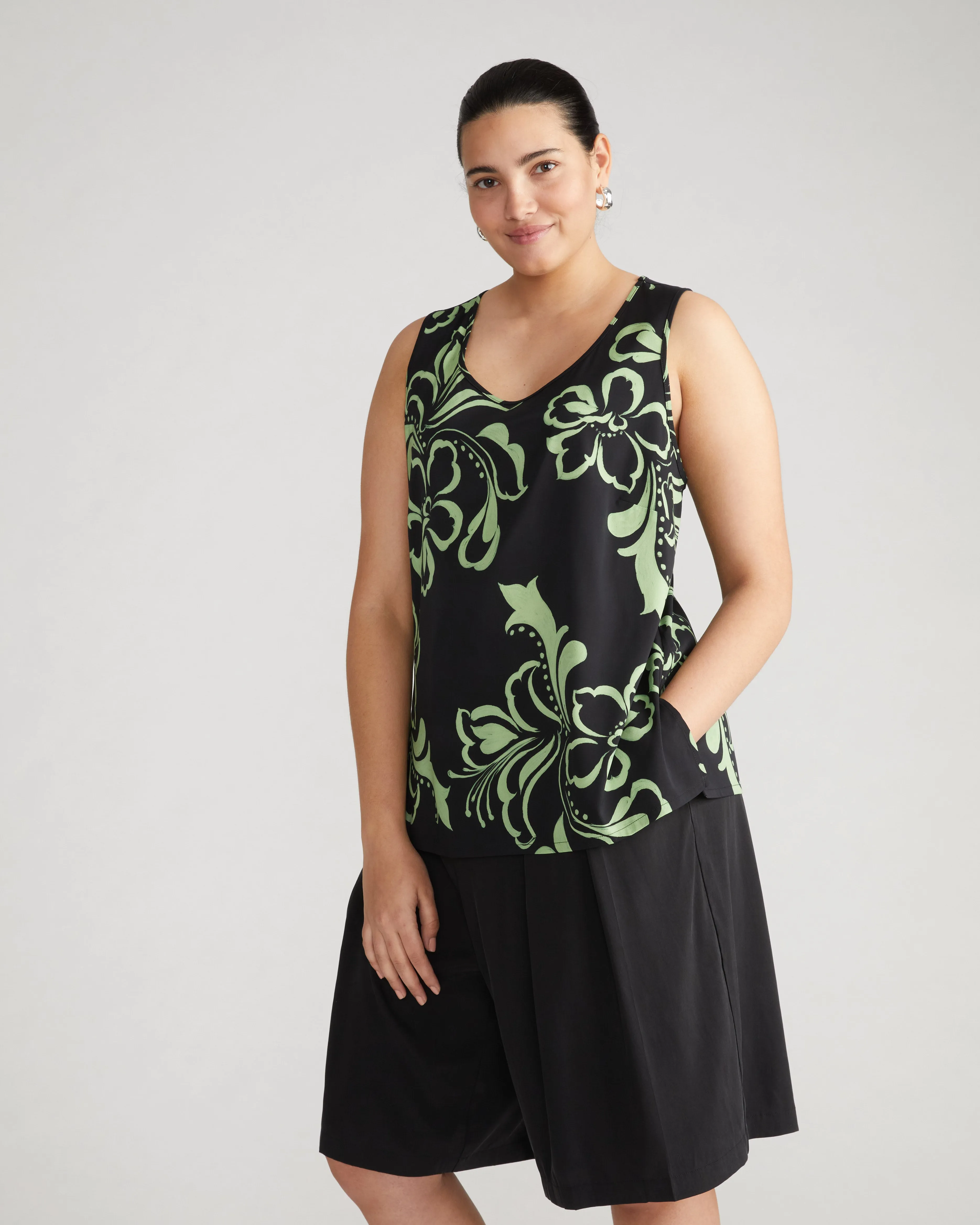 Cooling Stretch Cupro Tank - Capoterra Hibiscus sold by Universal Standard product image thumbnail 3