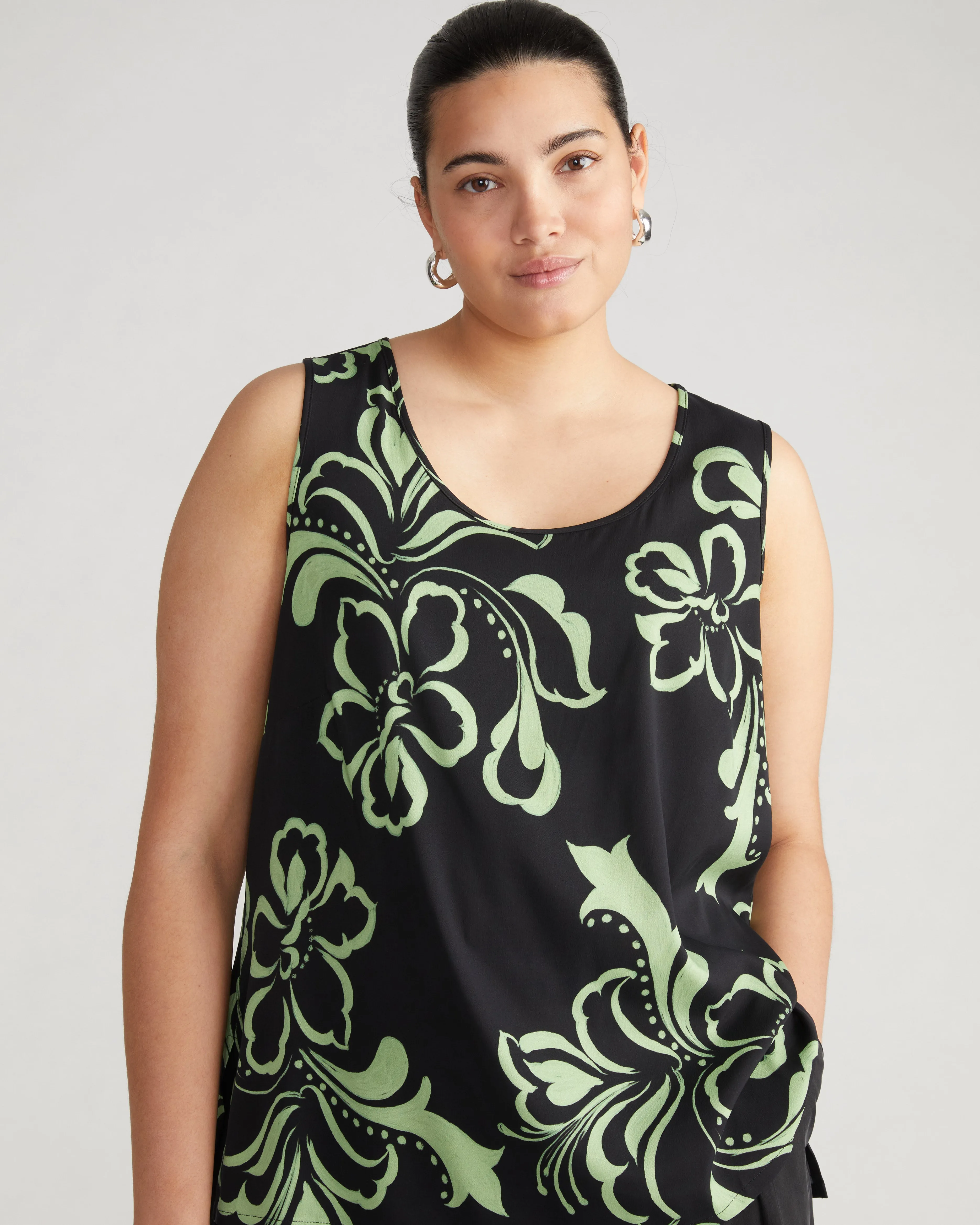 Cooling Stretch Cupro Tank - Capoterra Hibiscus sold by Universal Standard