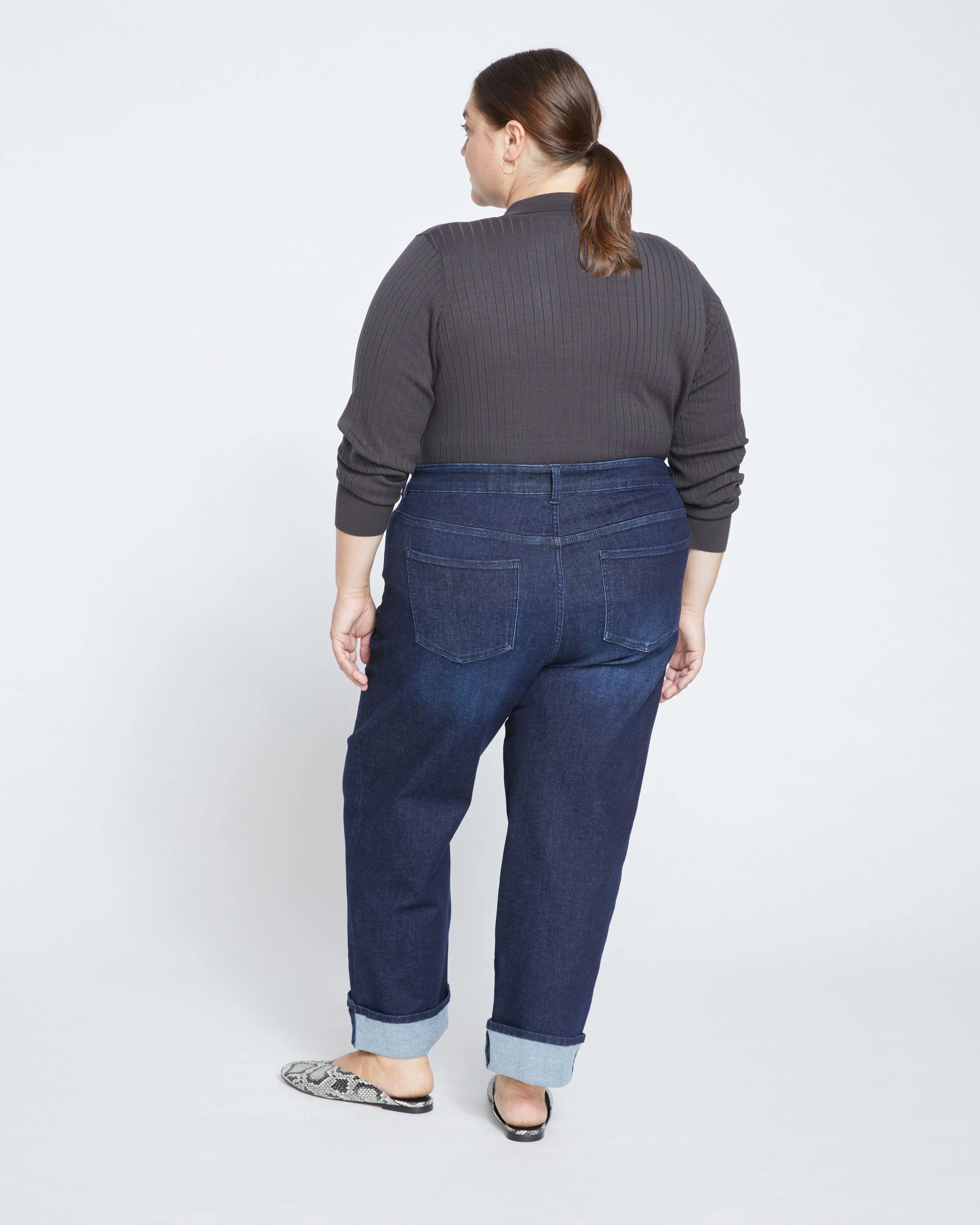 Stevie High Rise Cuffed Straight Leg Jeans - Washed Outback Blue Selvedge sold by Universal Standard product image thumbnail 4