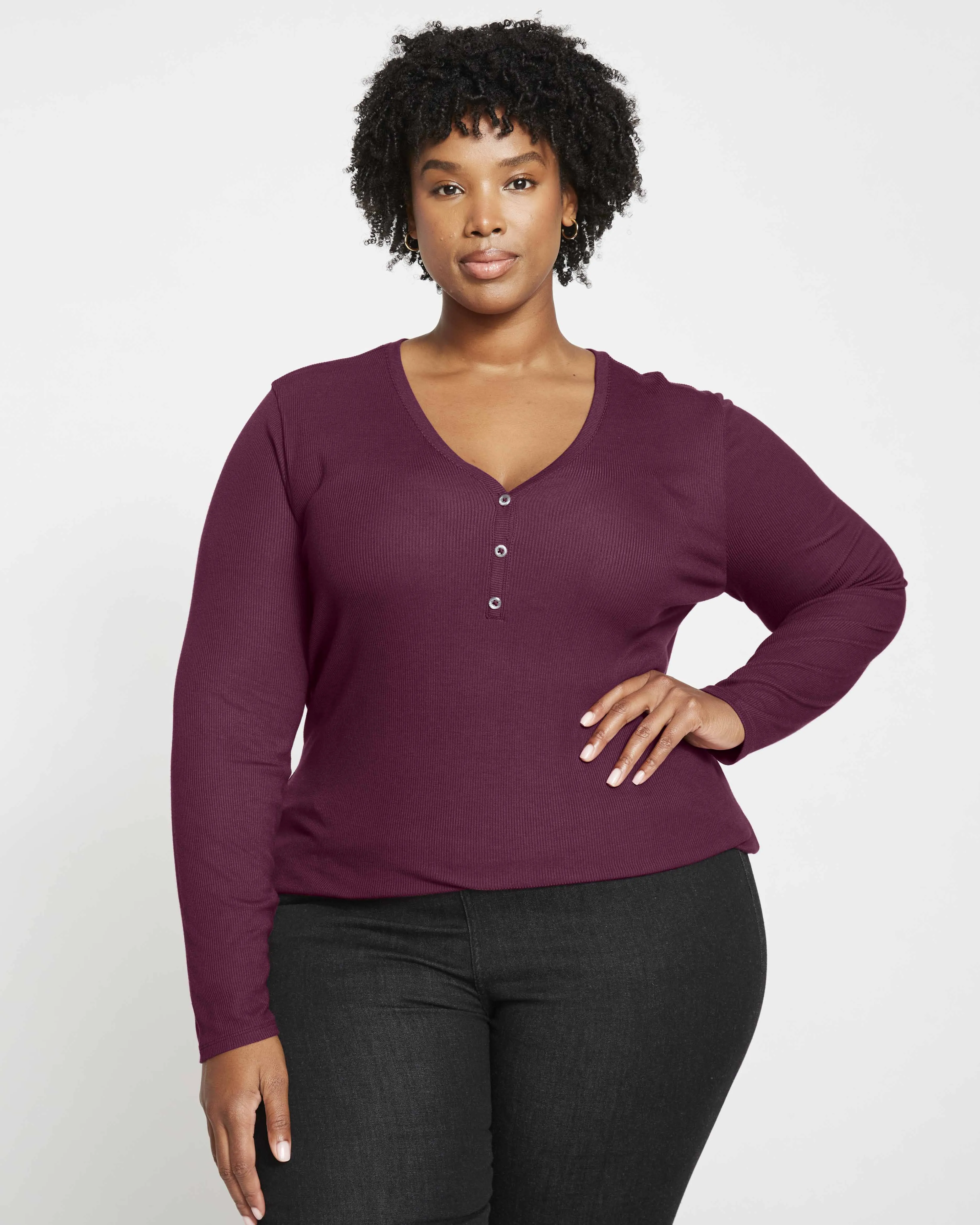 Form Rib Henley - Jam sold by Universal Standard product image thumbnail 2