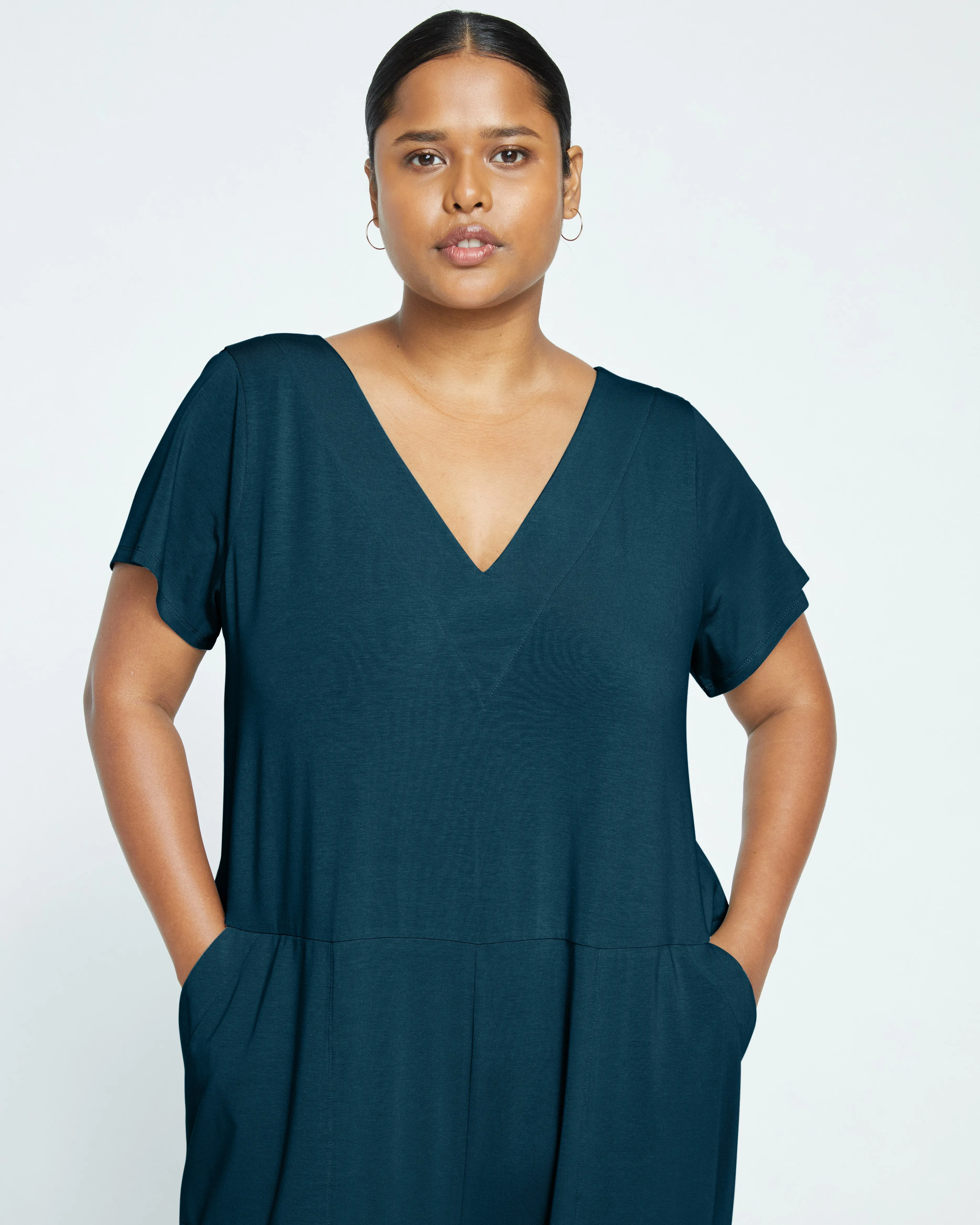 UltimateS Jemma V Neck Jumpsuit - Deep Sea sold by Universal Standard product image thumbnail 2
